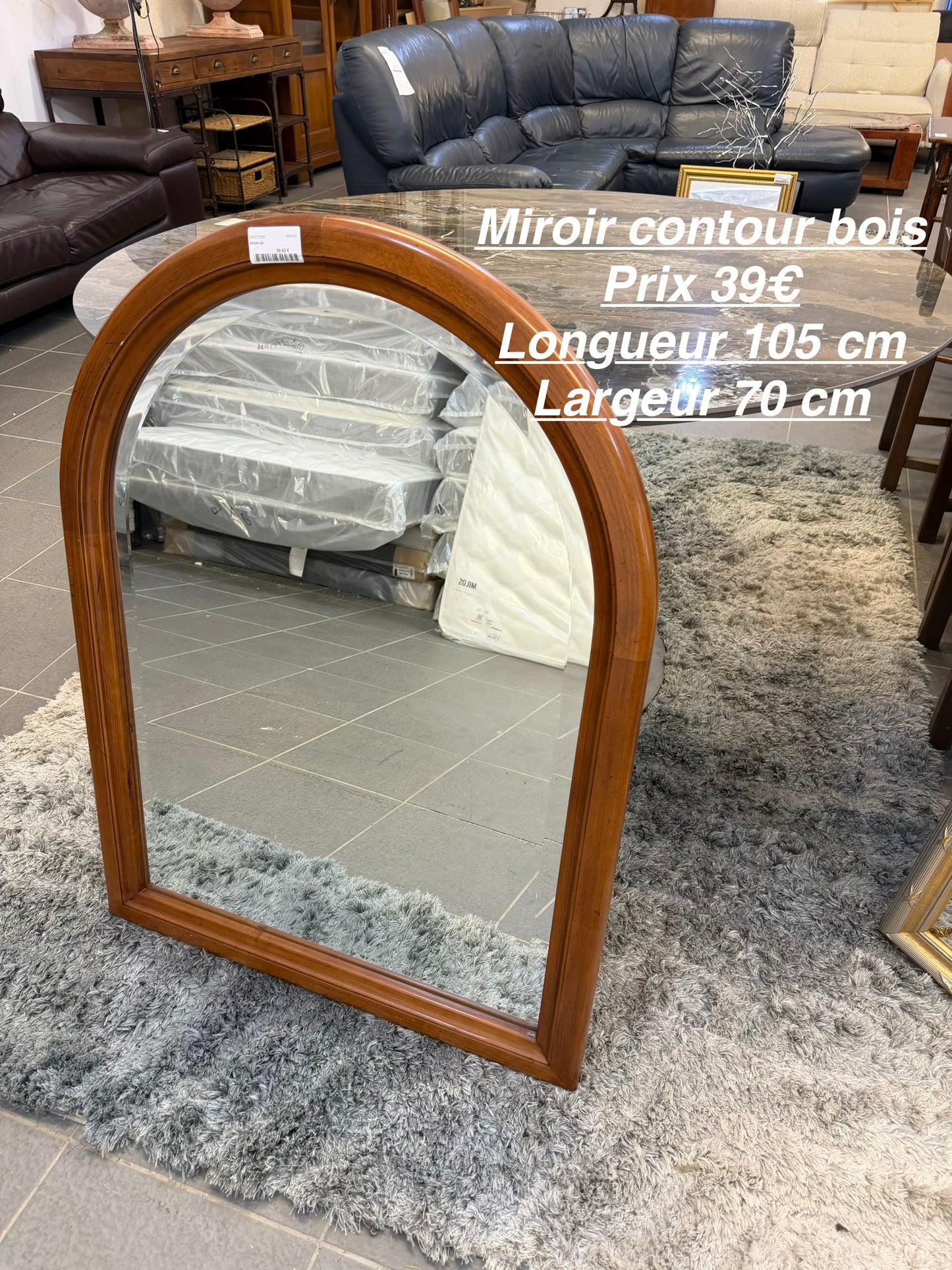 Miroir contour bois 064197