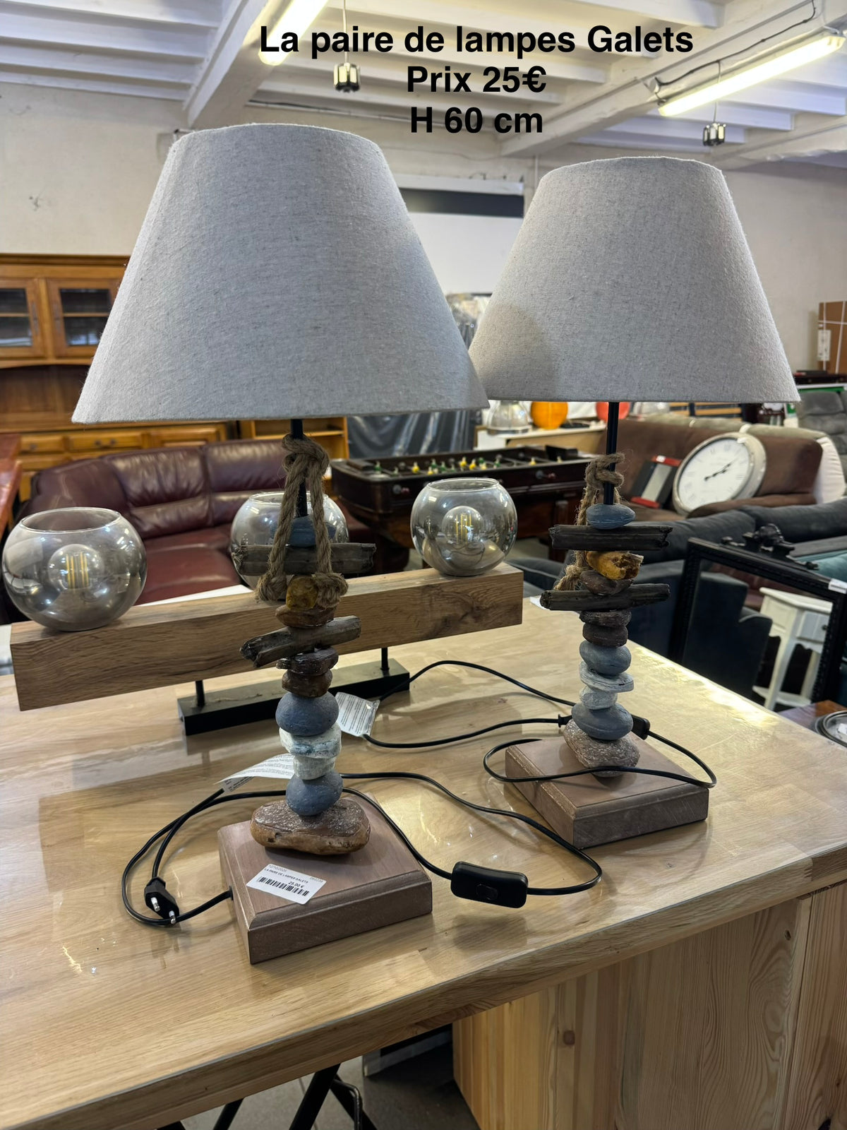 La paire de lampe Galets 069238