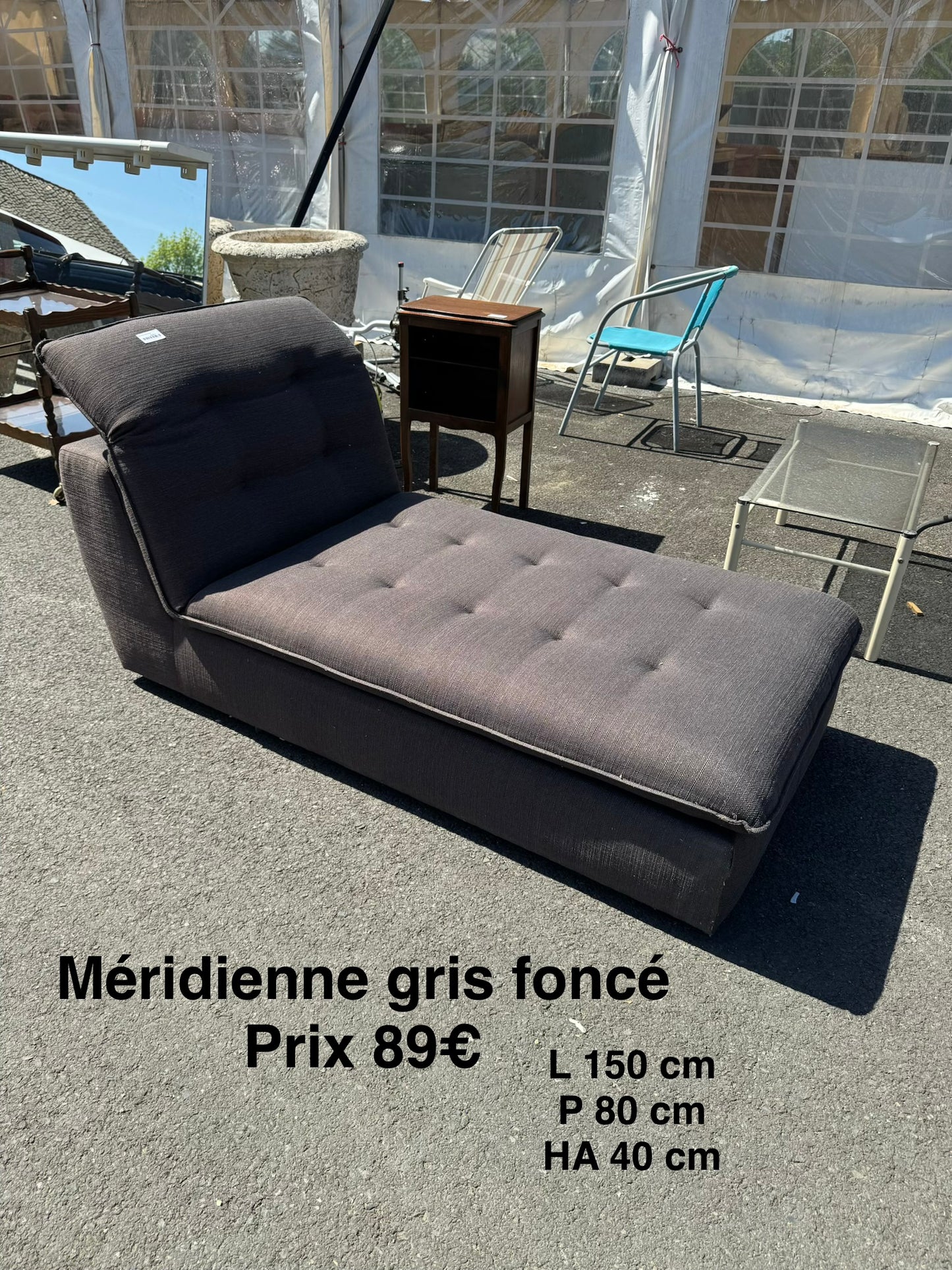Méridienne gris foncé 060773