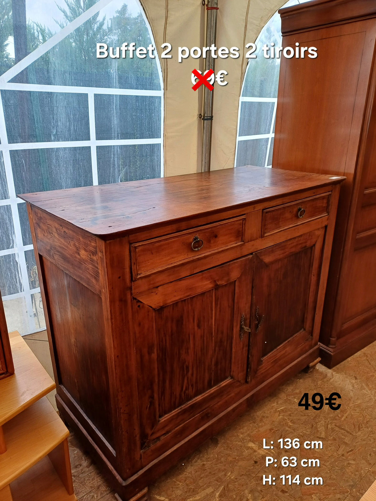 Buffet 2 portes 2 tiroirs 067061