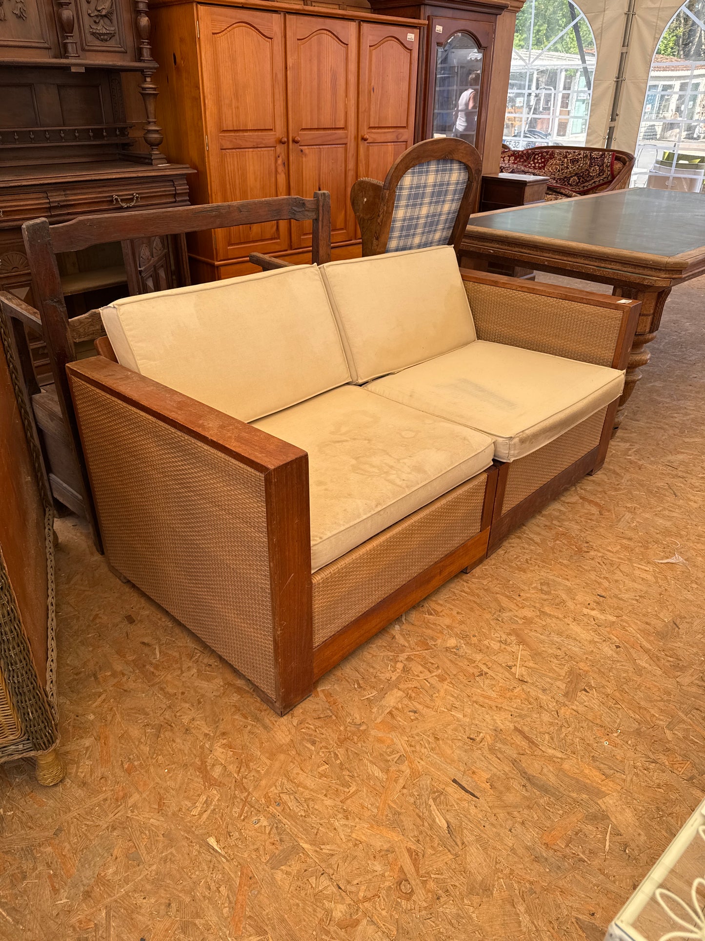 Banquette en osier 039328
