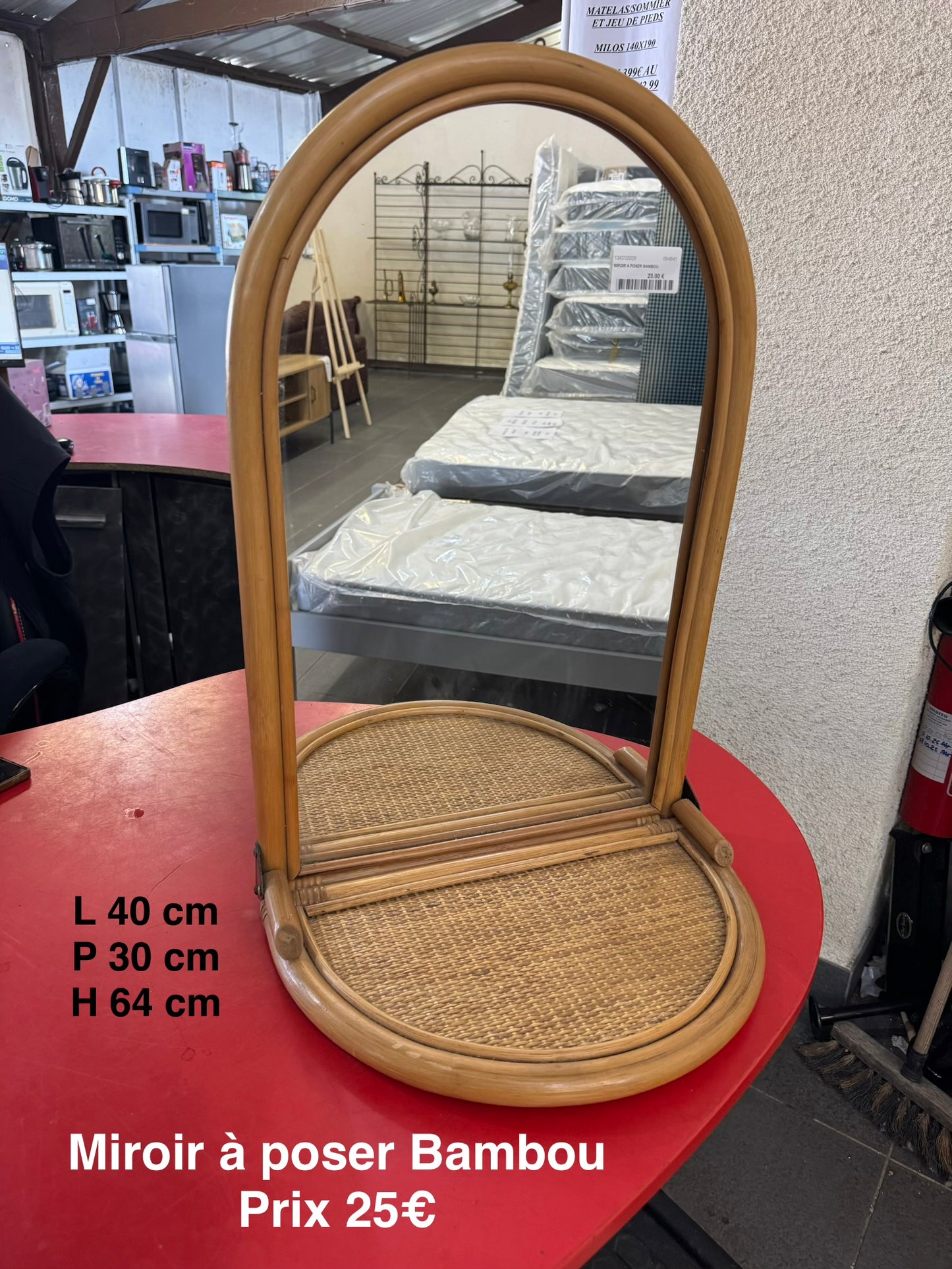 Miroir à poser bambou 064541