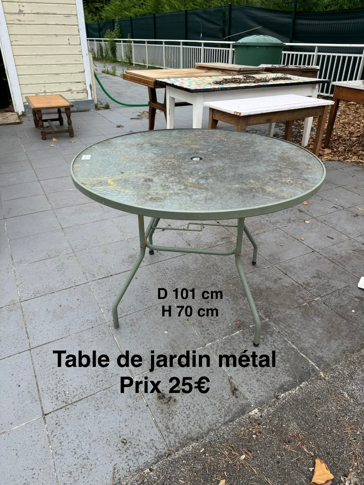 Table de jardin métal 062662