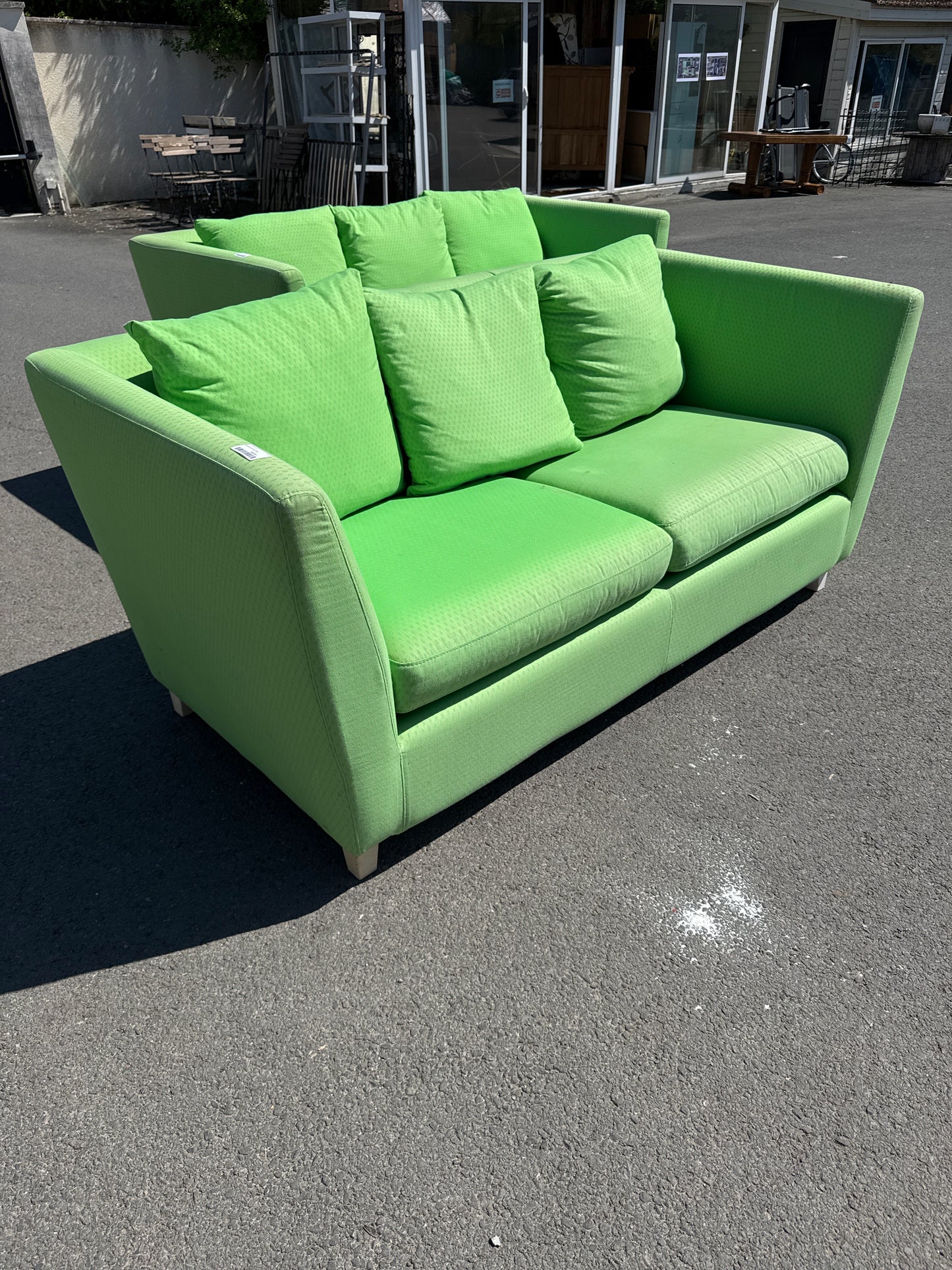 Canapé vert en tissu 039498