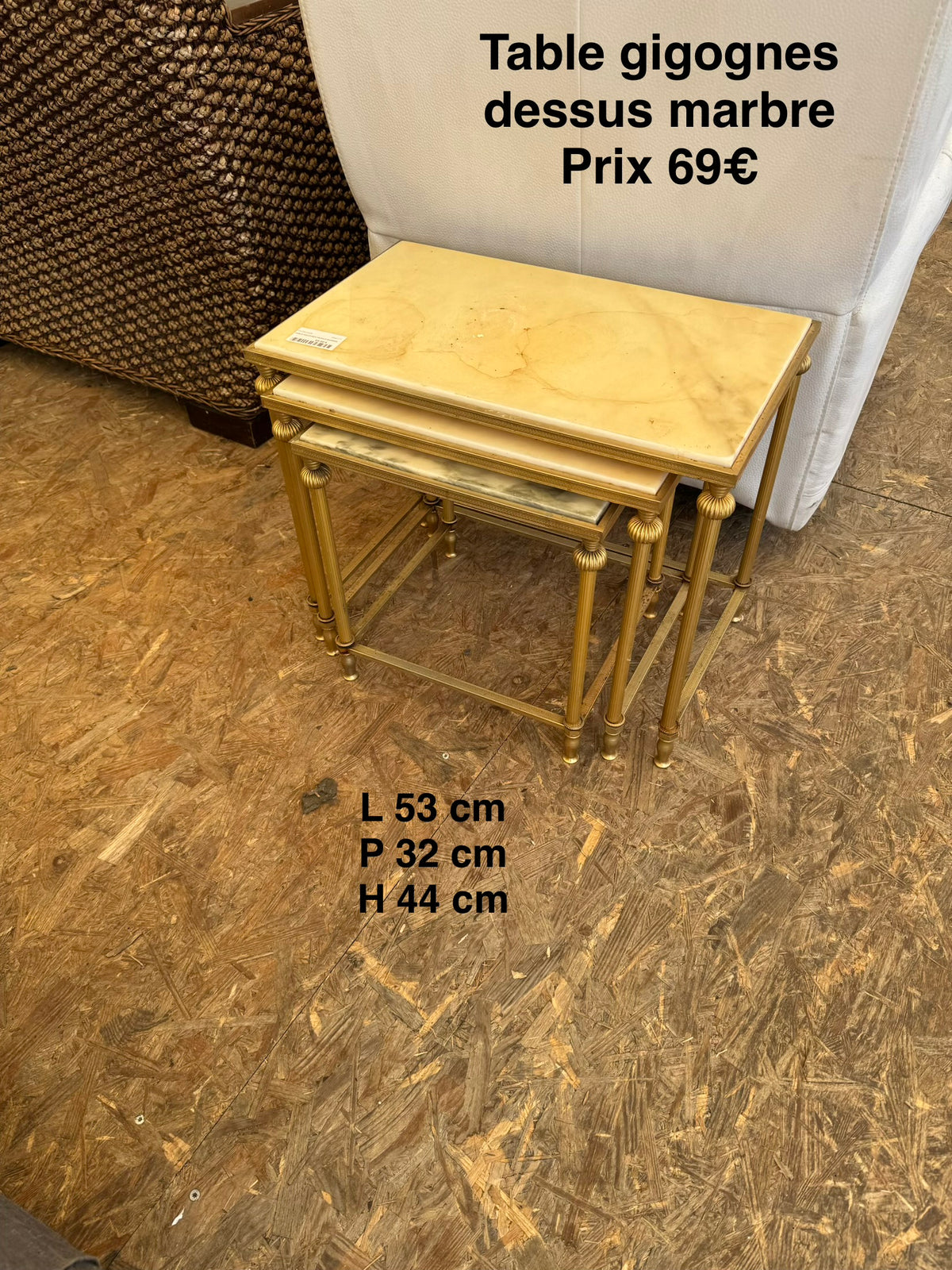 Table gigognes dessus marbre 068161