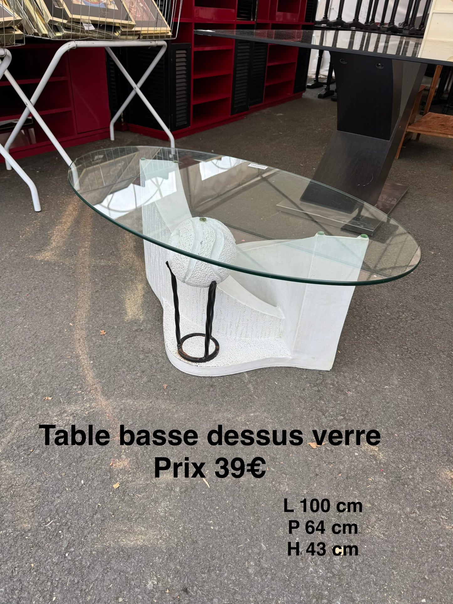 Table basse dessus verre 062547