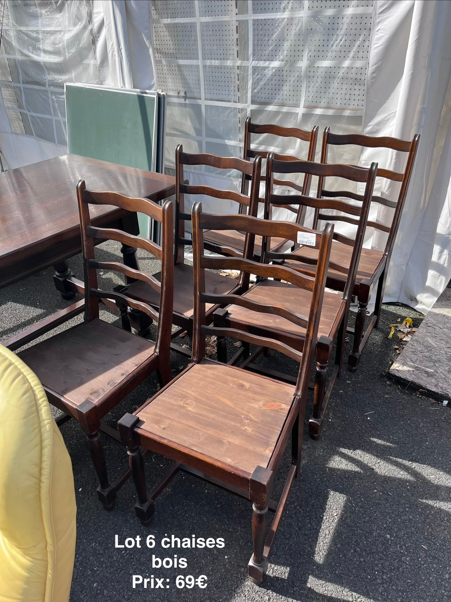 Lot 6 chaises bois 067283