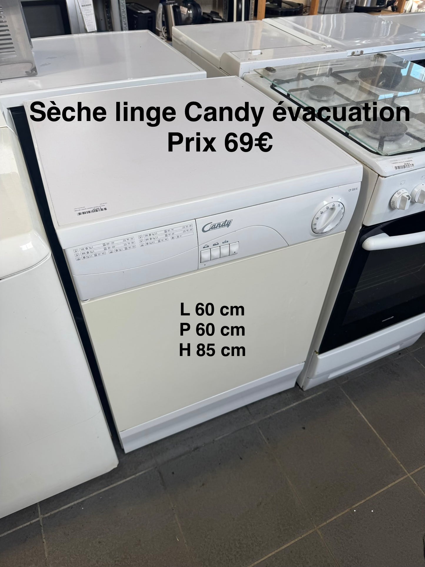 Sèche linge Candy évacuation 053630