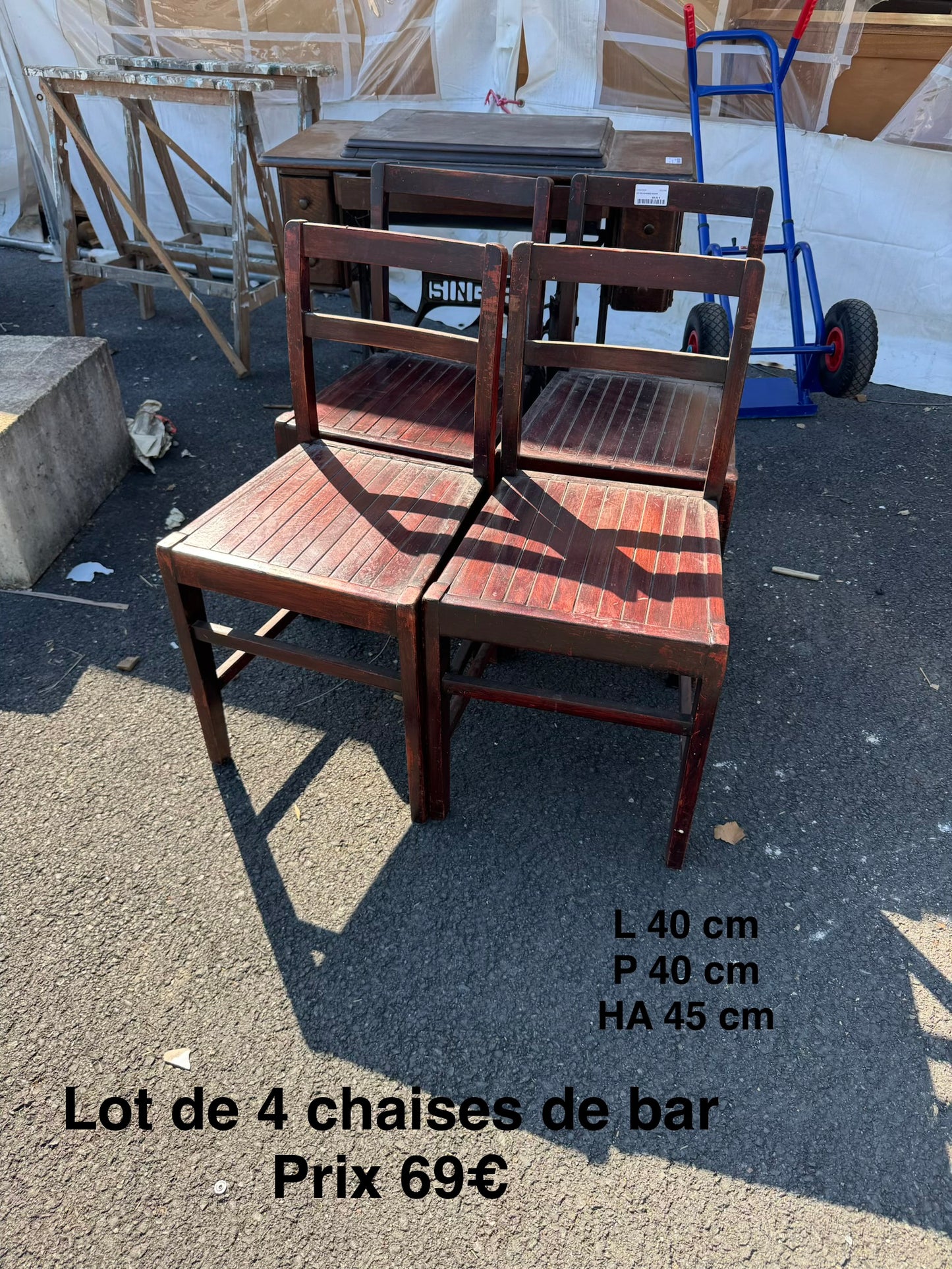 Lot de 4 chaises de bar 063398