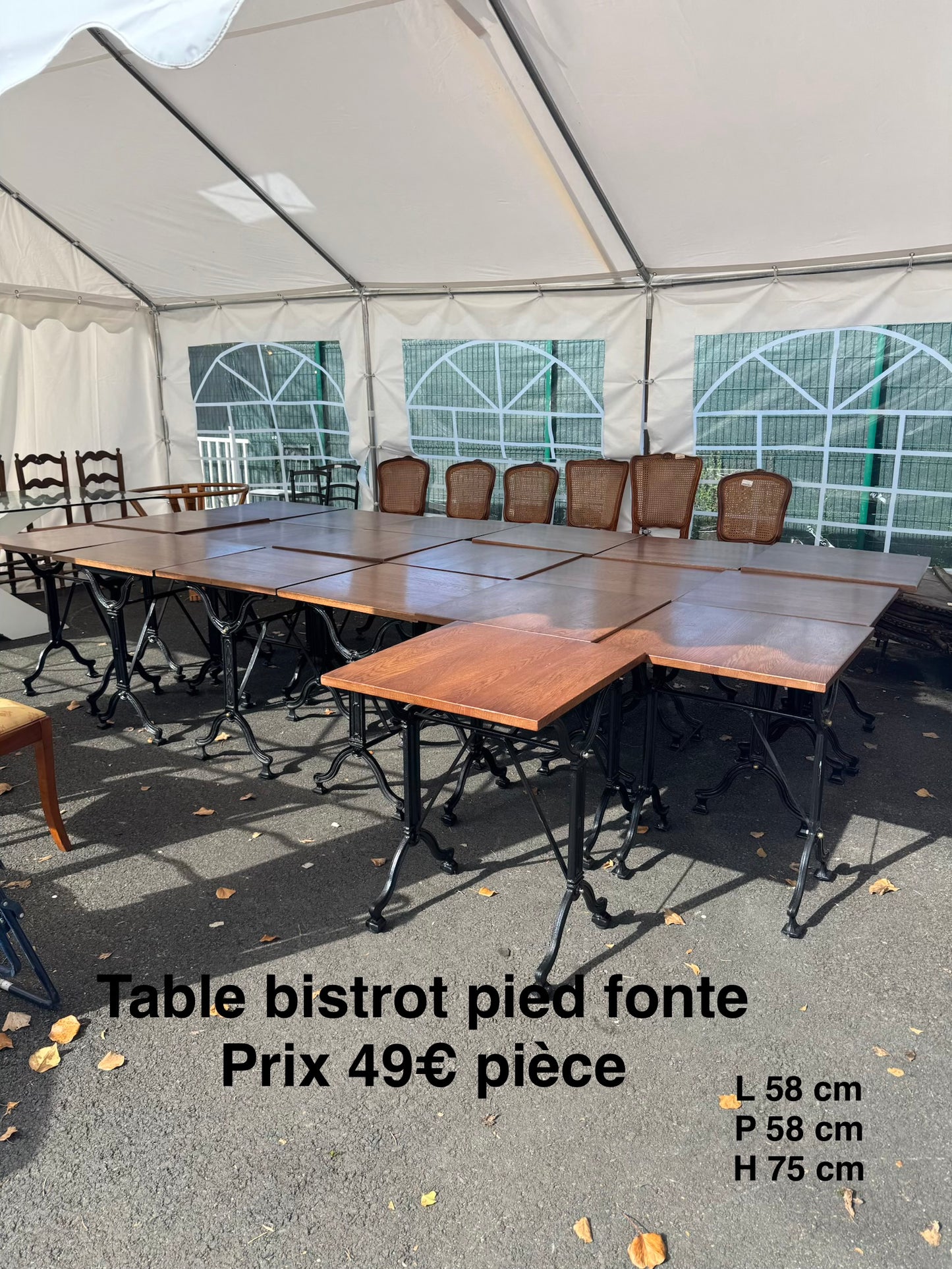Table bistrot pied fonte