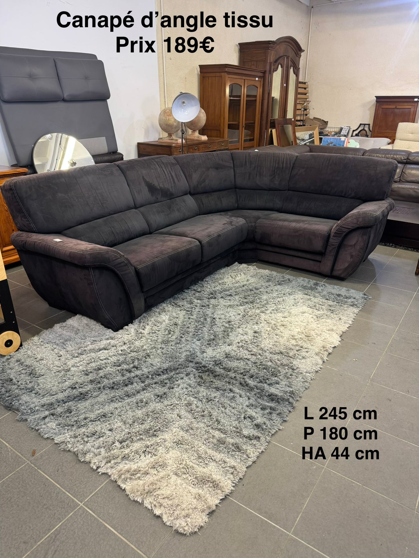 Canapé d’angle tissu 04380