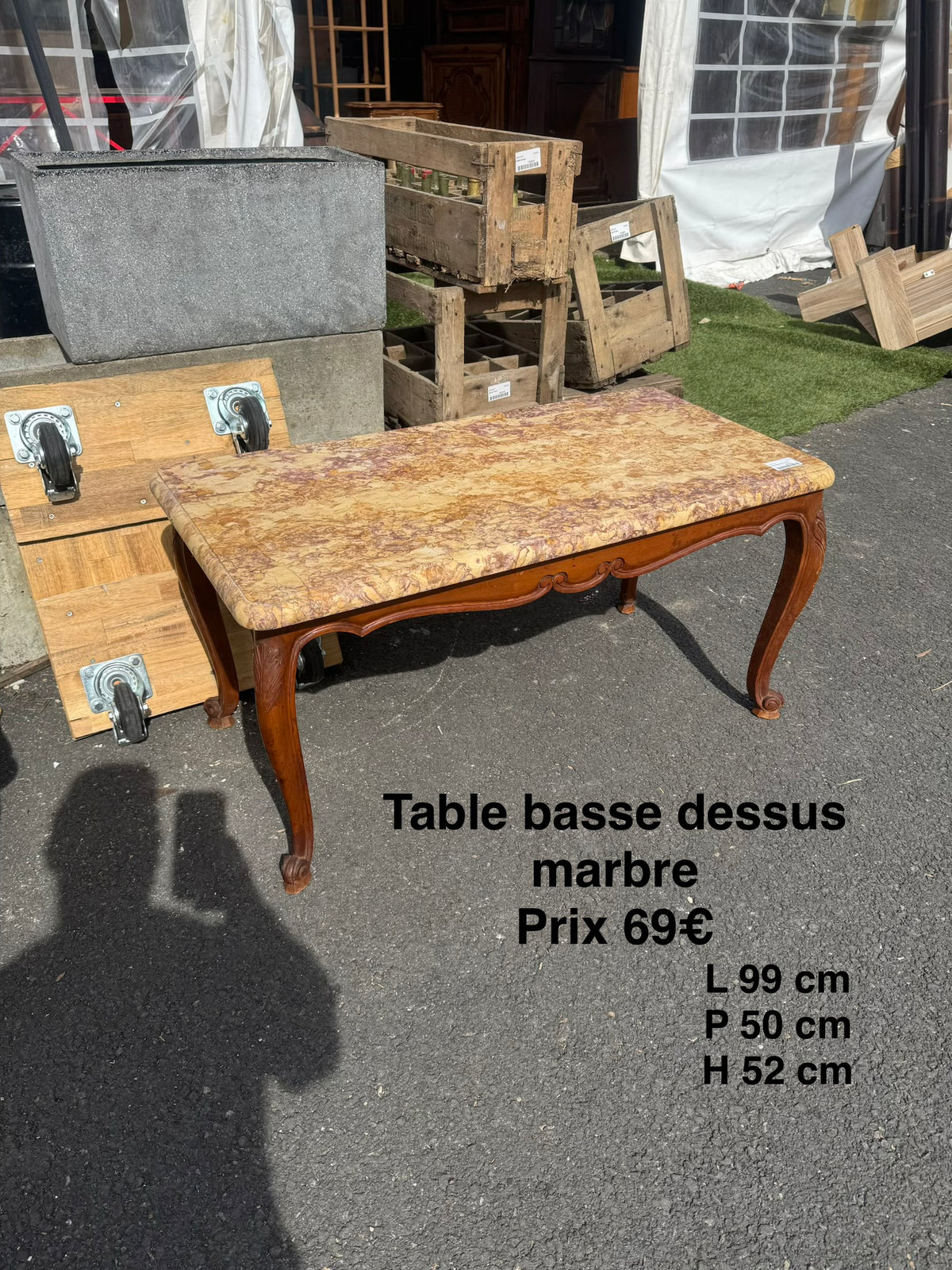 Table basse dessus marbre 068313