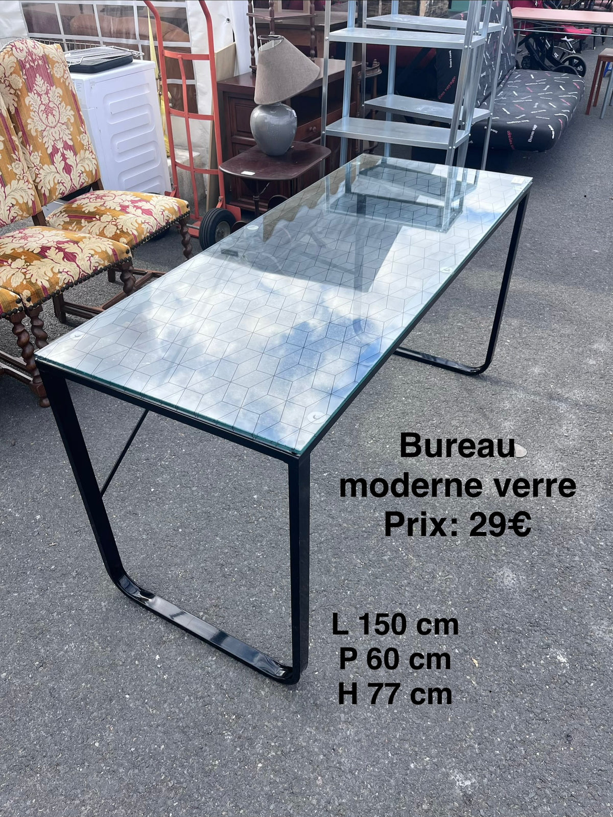 Bureau moderne verre 068747