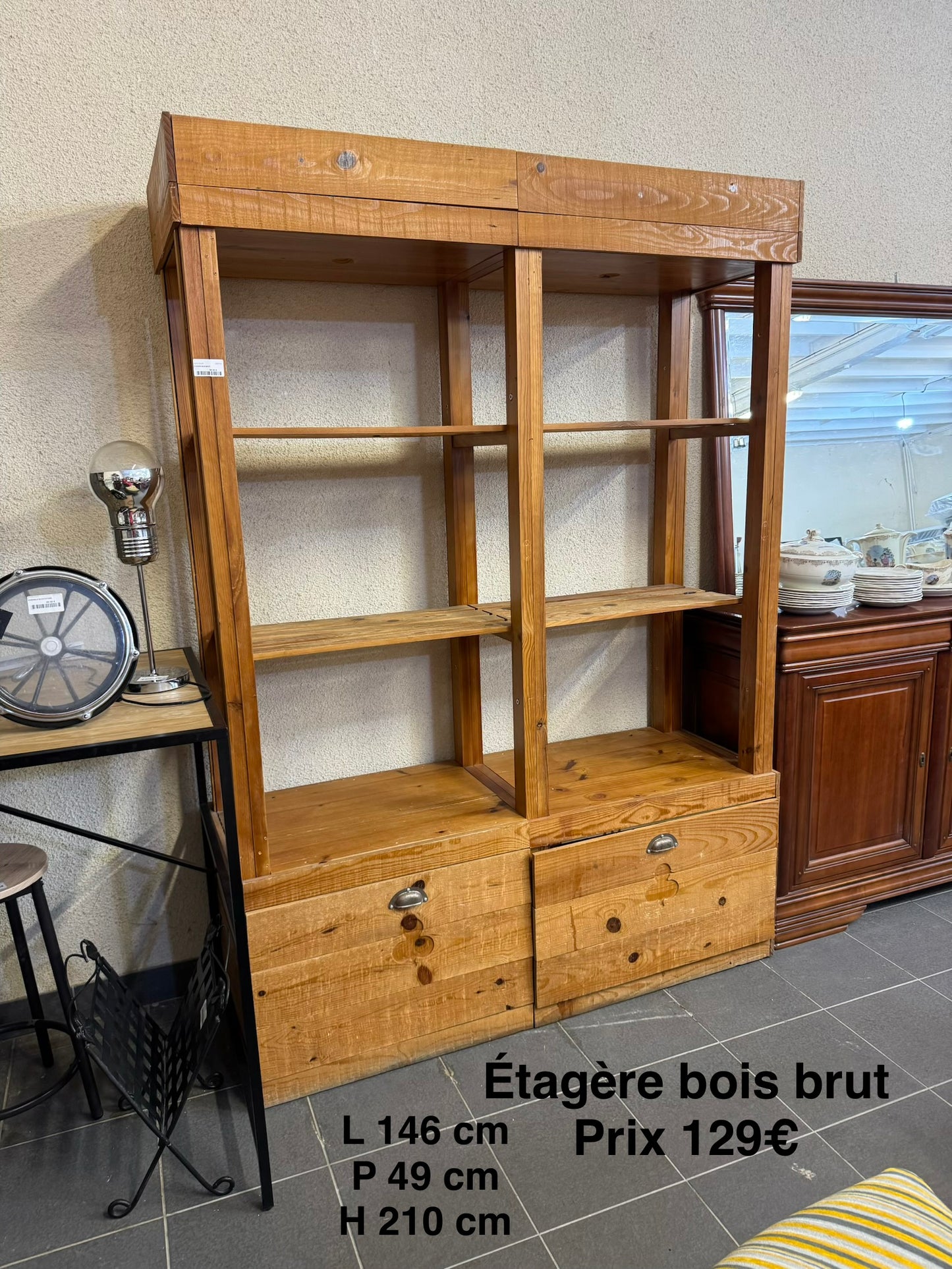 Étagère bois brut 064103