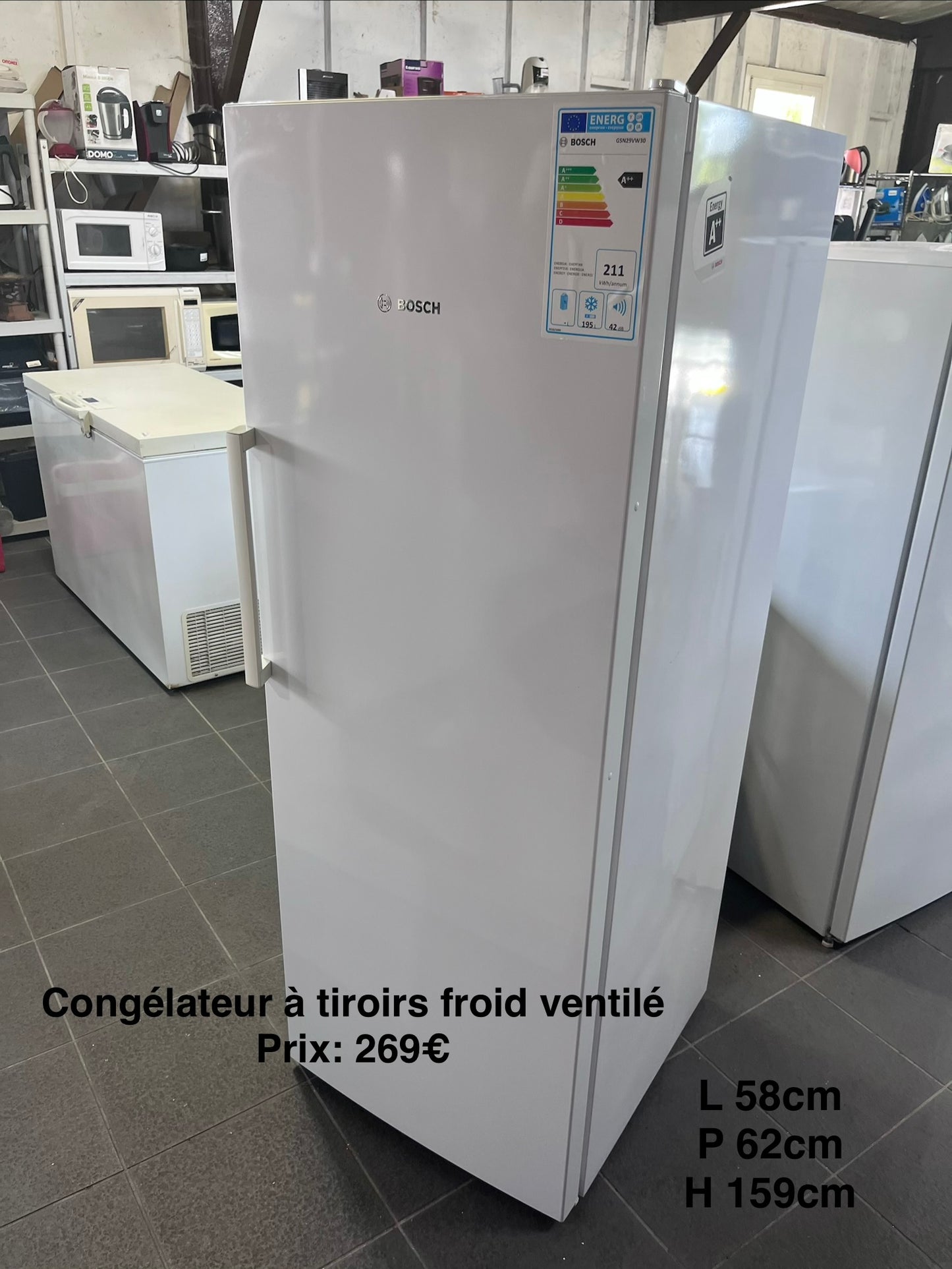 Congélateur à tiroirs bosh froid ventilé gsn29vw30 063698