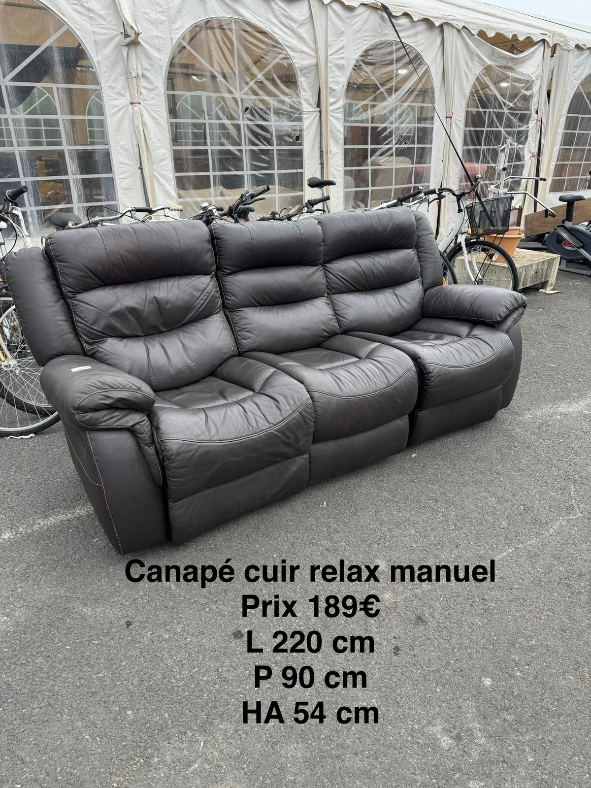 Canapé cuir relax manuel 068898