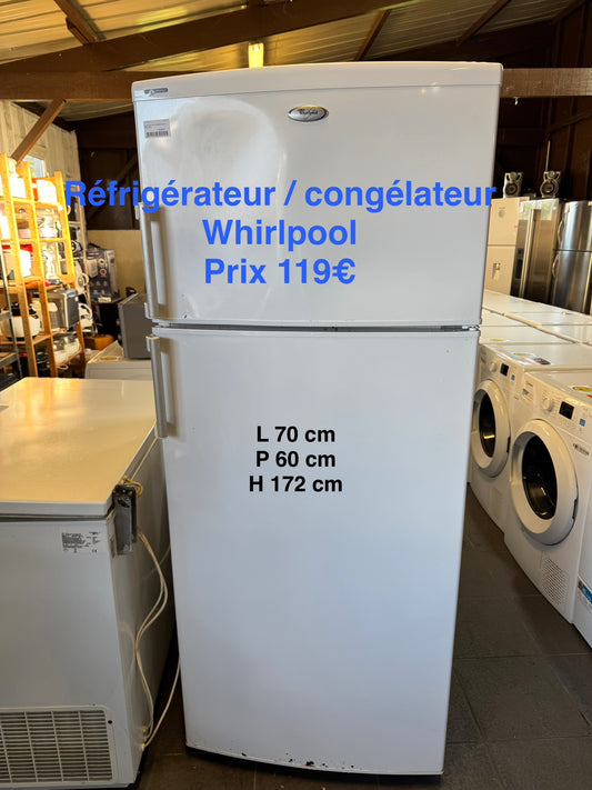 Réfrigérateur congélateur Whirlpool en l’état 050120