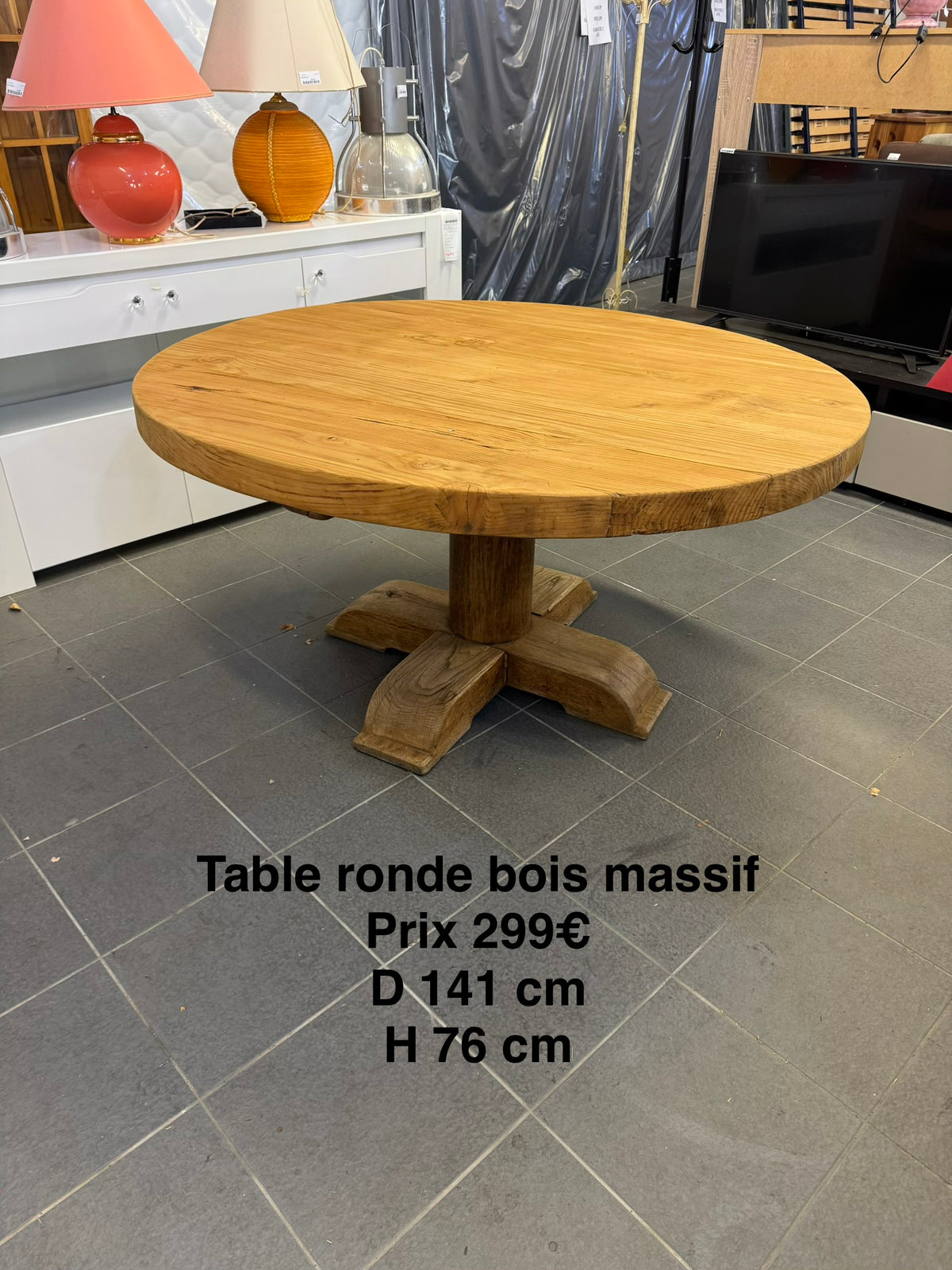 Table ronde bois massif 069013