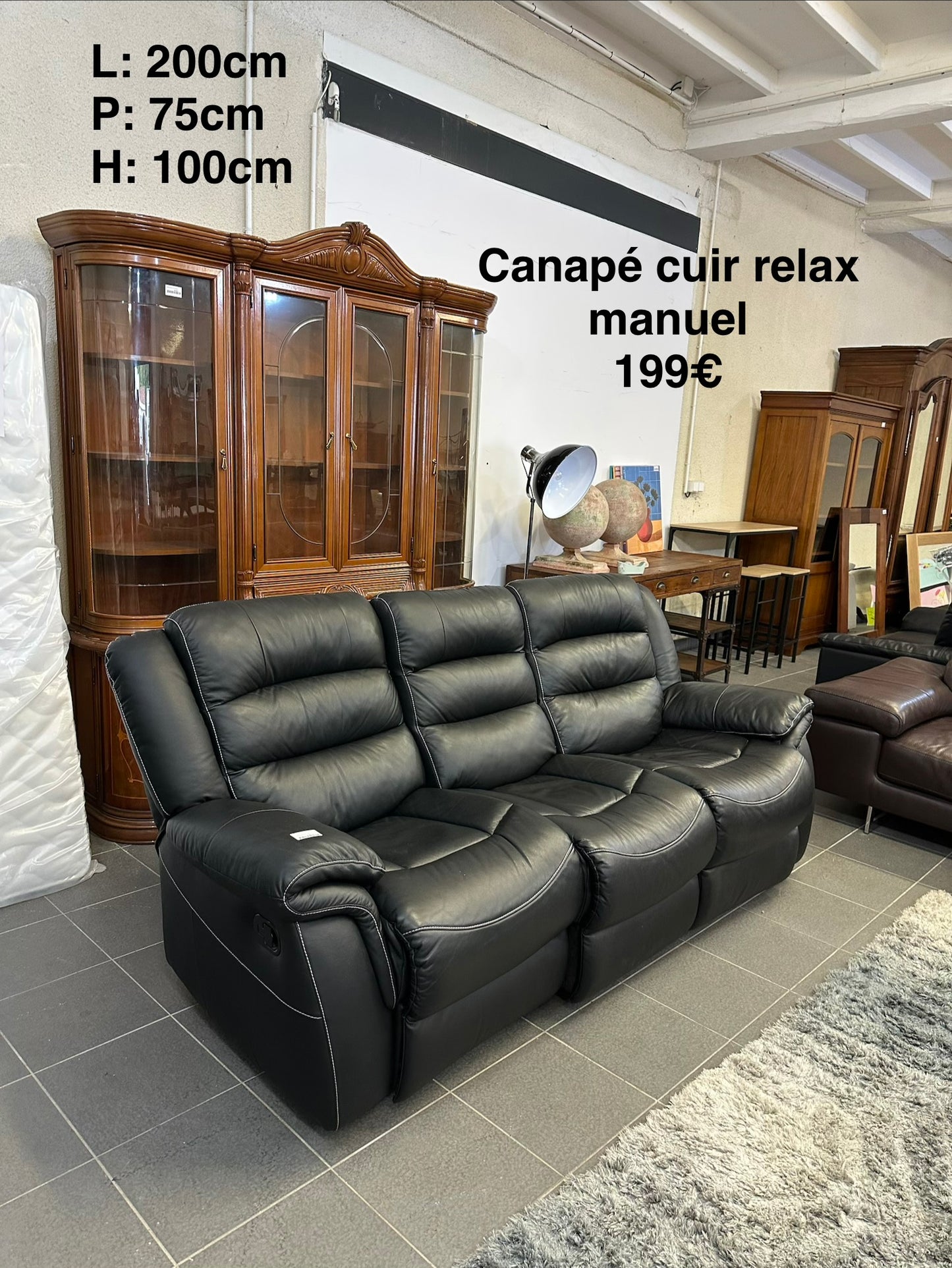 Canapé cuir relaxe manuel 064061