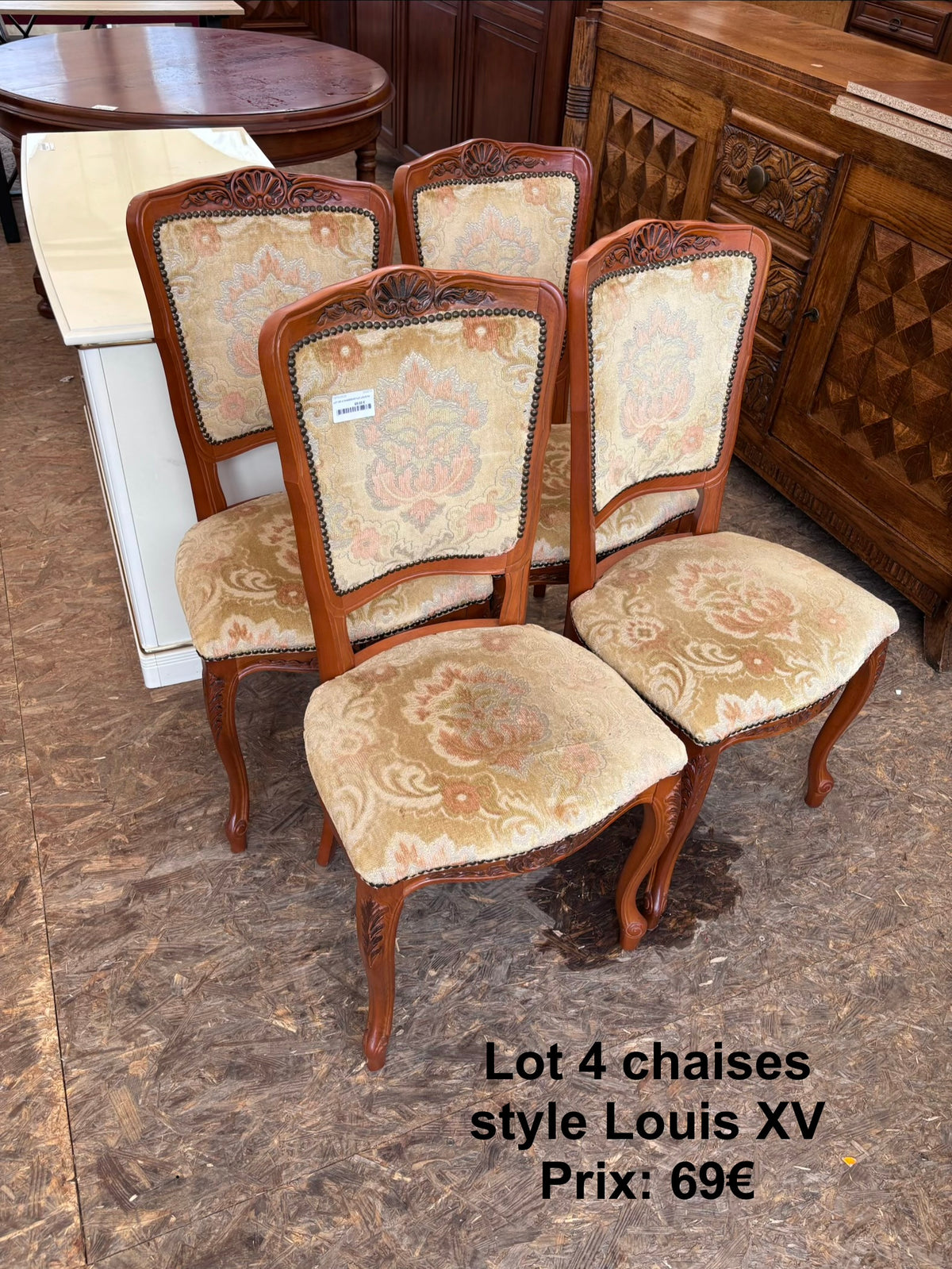 Lot 4 chaises style Louis XV 069273