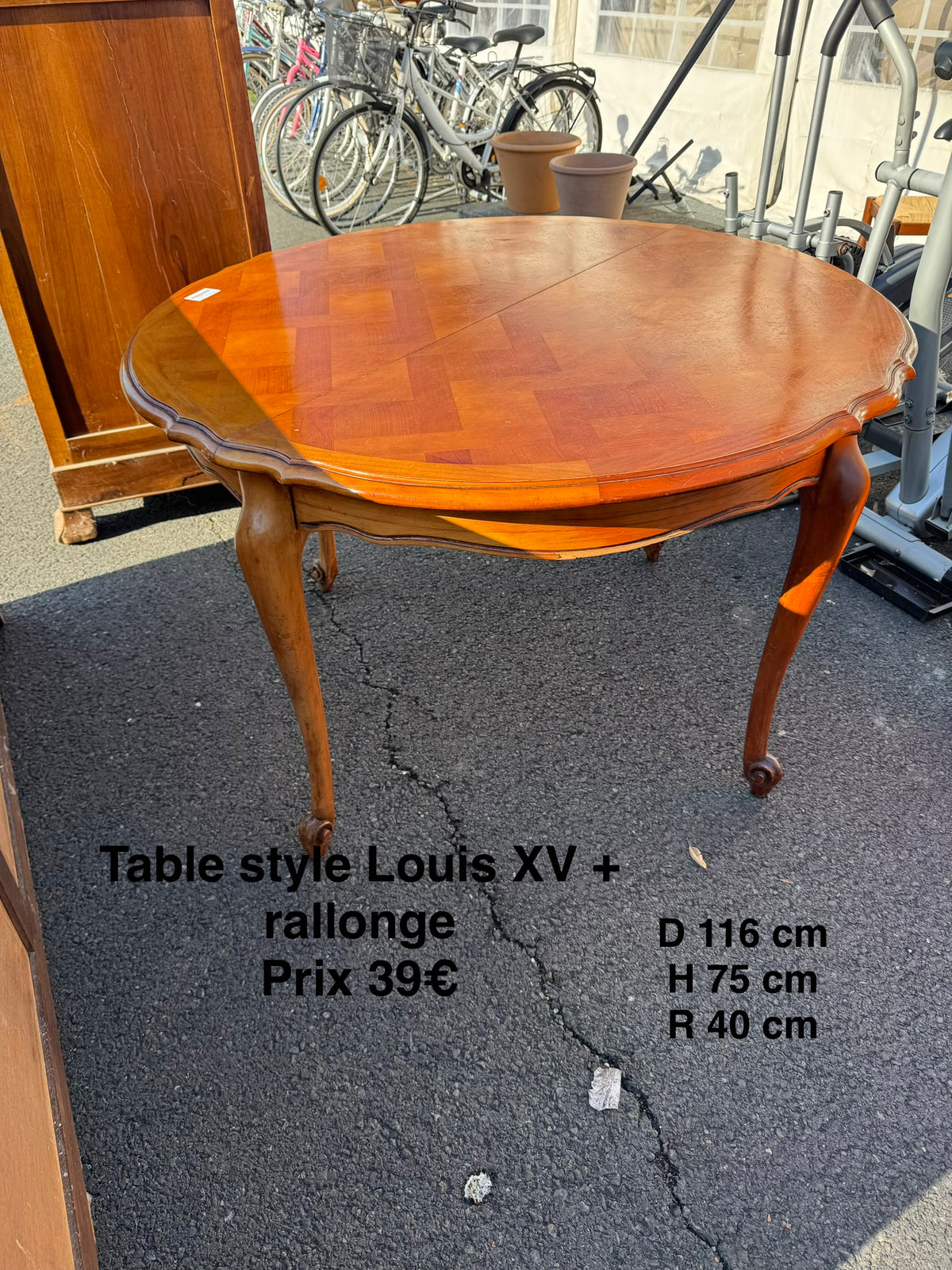 Table style Louis XV + rallonge 069001