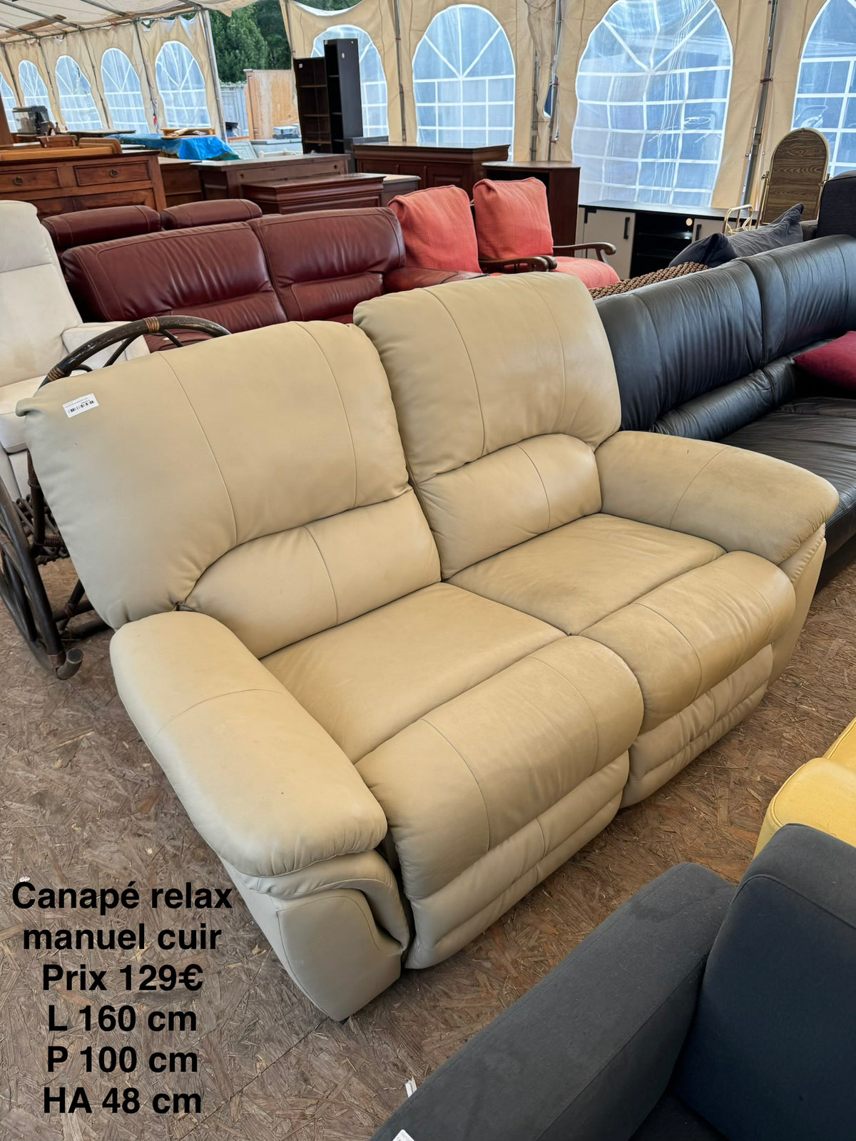 Canapé cuir relax manuel 069242