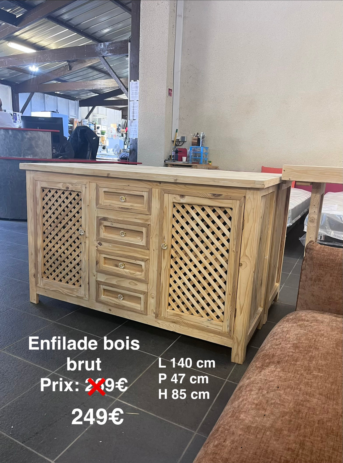 Enfilade bois brut 060755