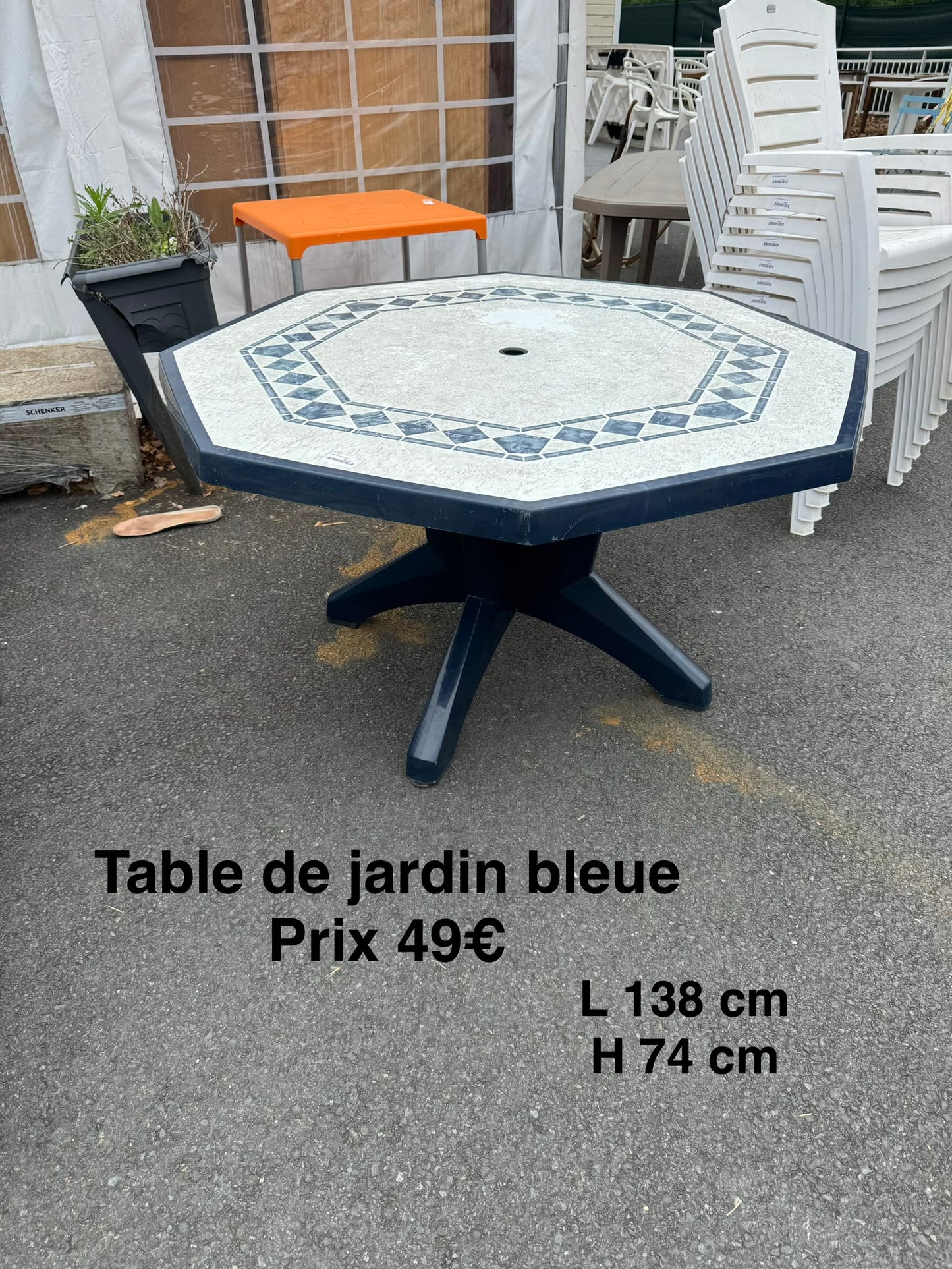 Table de jardin bleue 062643