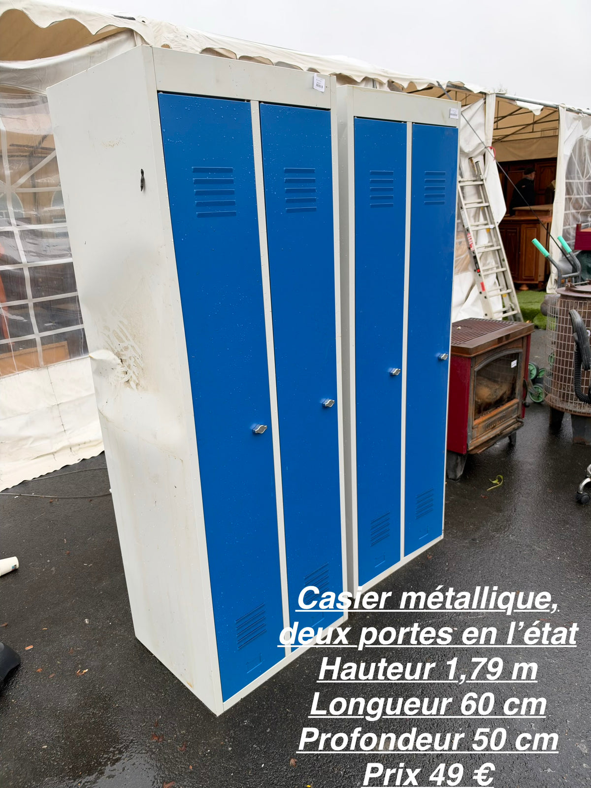 Casier métallique 2 portes en l’état 069655