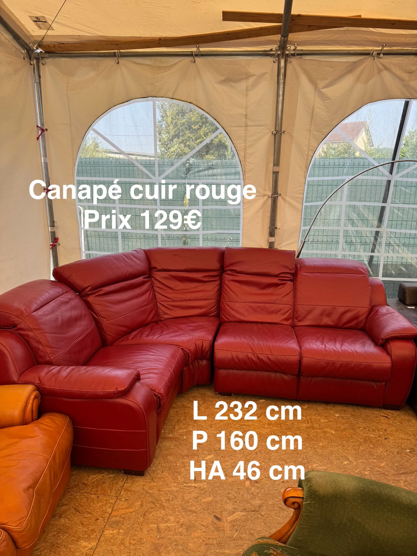 Canapé cuir rouge 046449