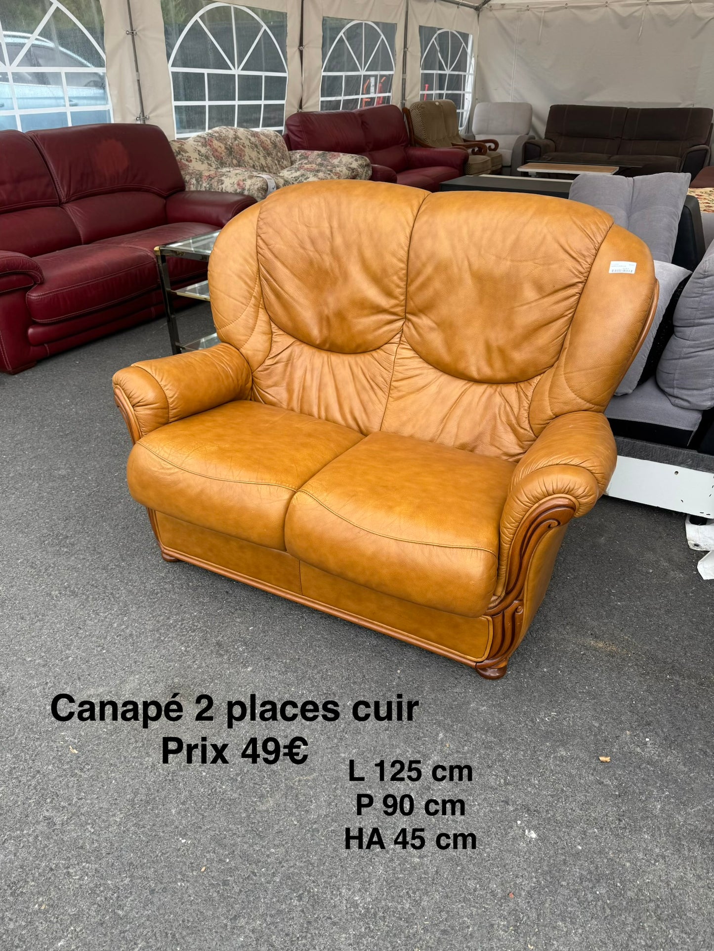 Canapé 2 places cuir 065458