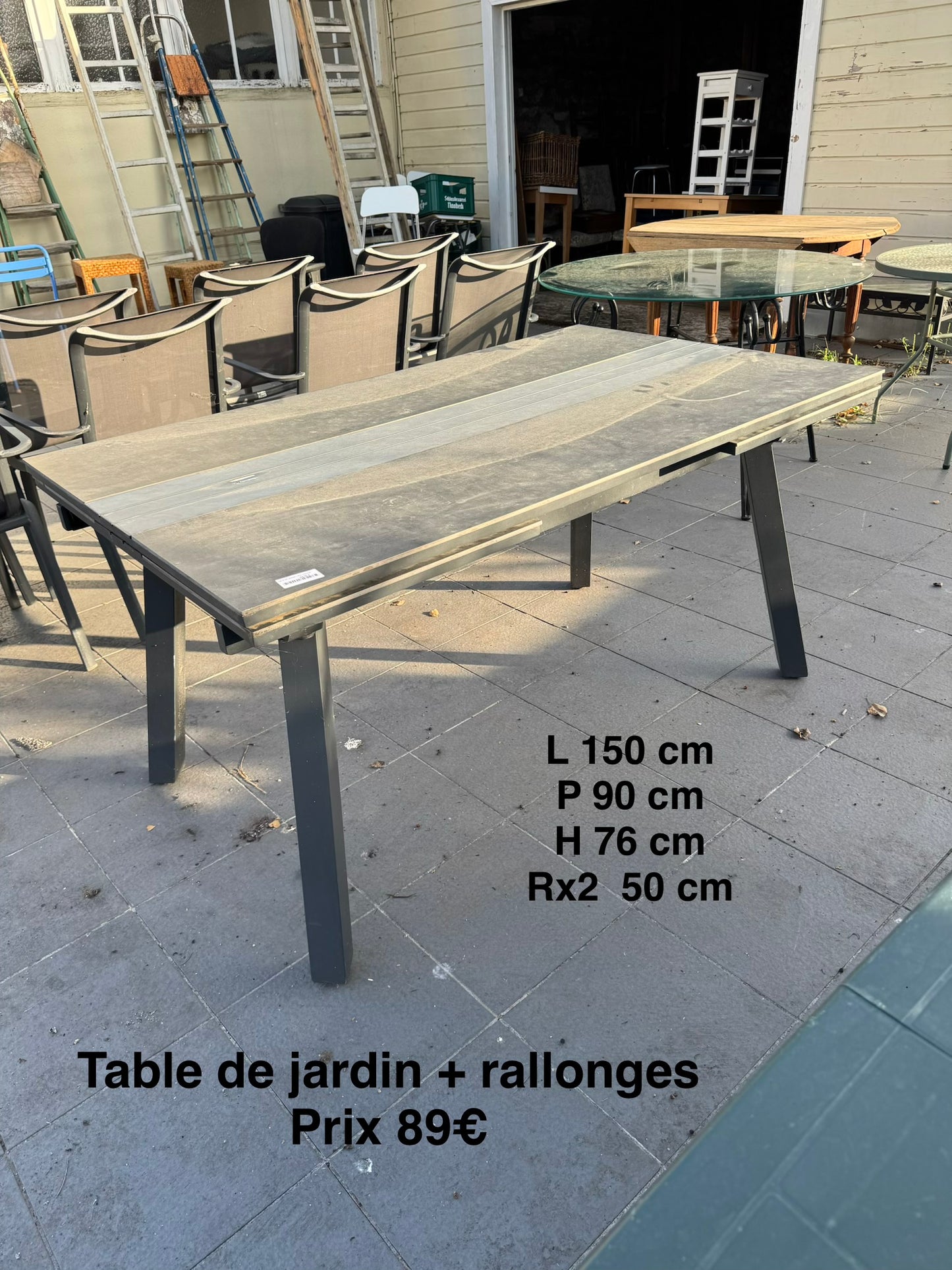 Table de jardin + rallonges 066403