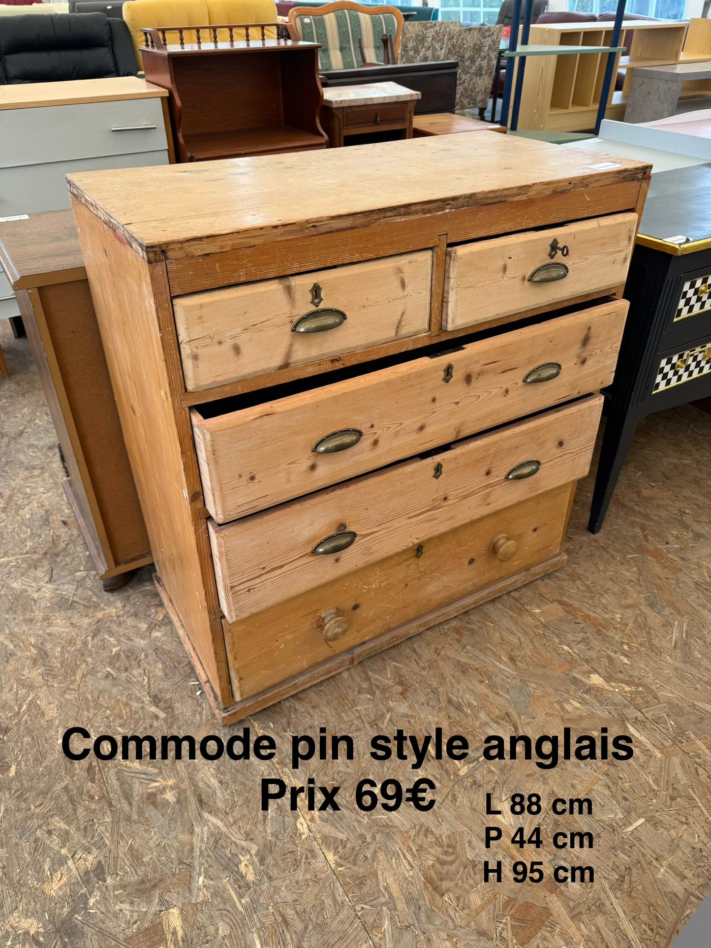 Commode pin style anglais 062687