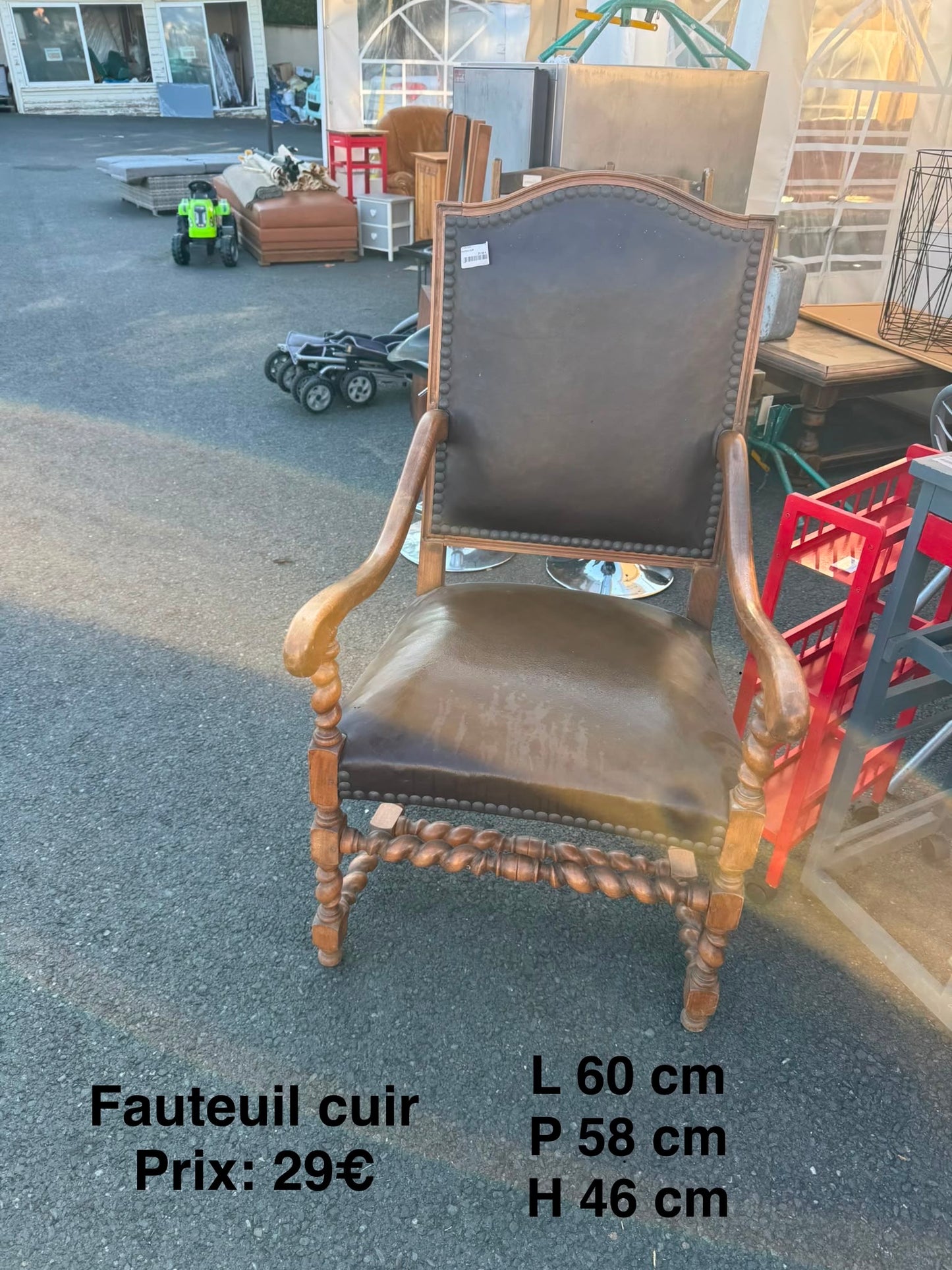 Fauteuil en cuir 066476