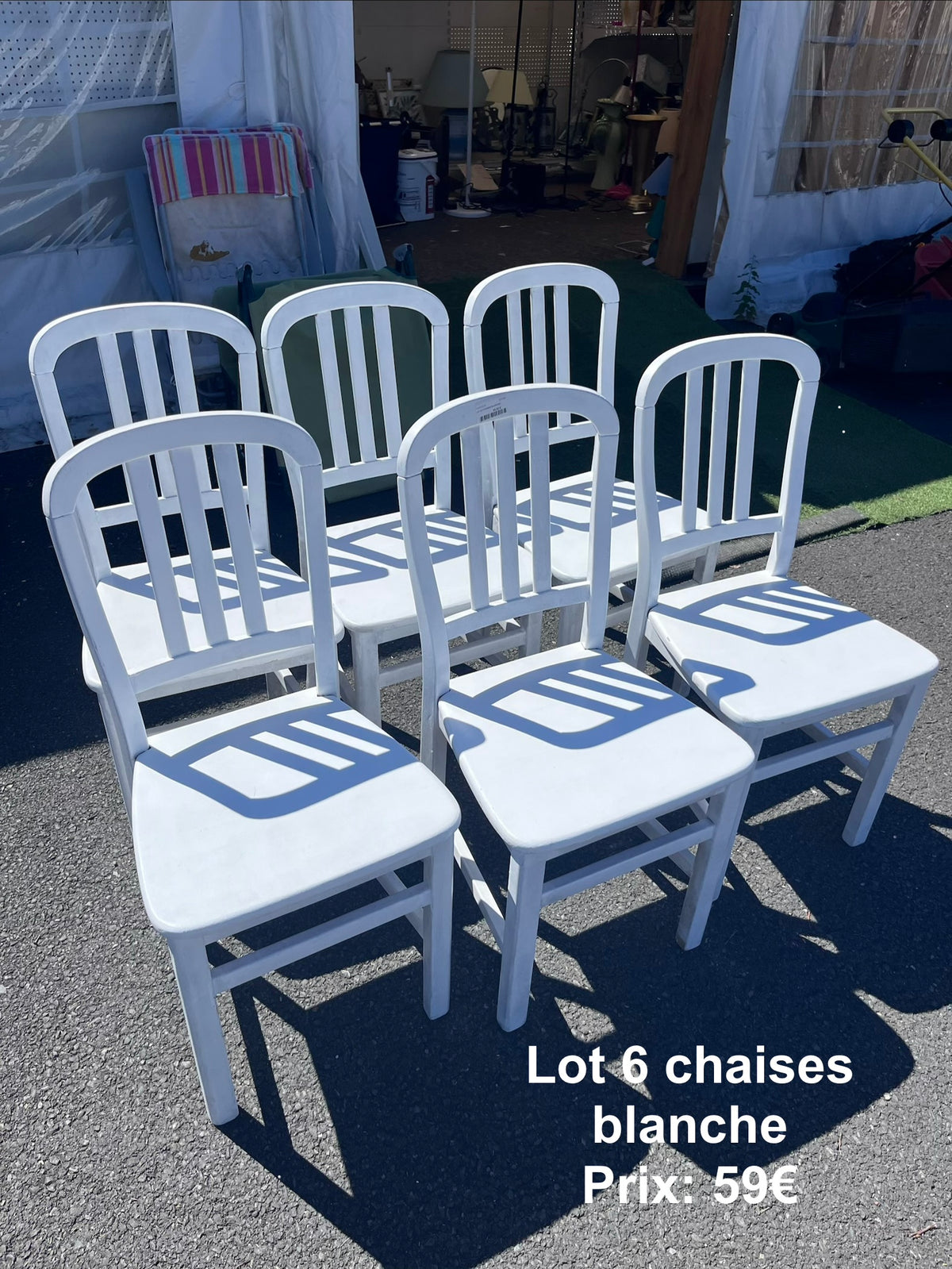 Lot 6 chaises blanches 067686