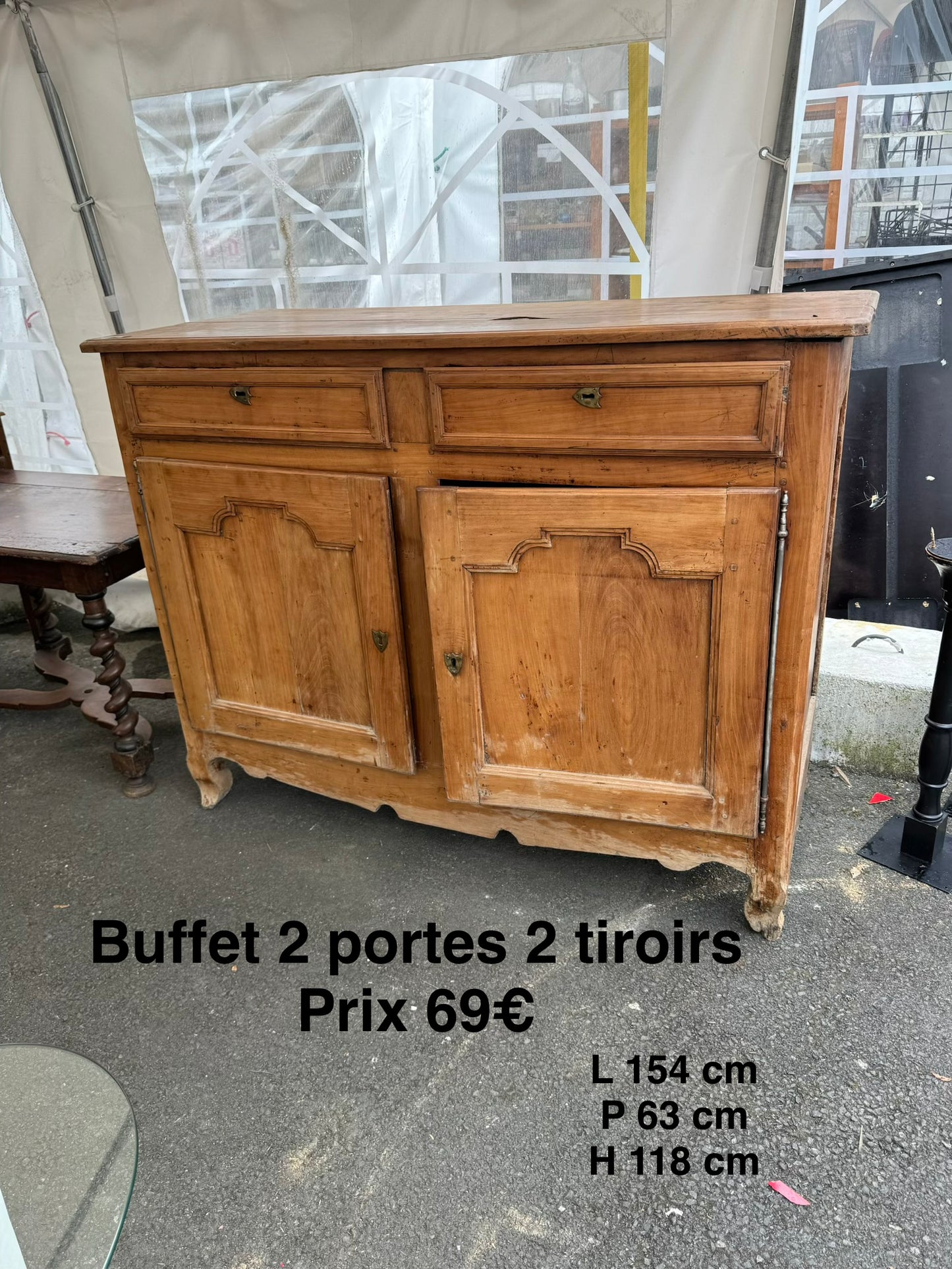 Buffet 2 portes 2 tiroirs 062548