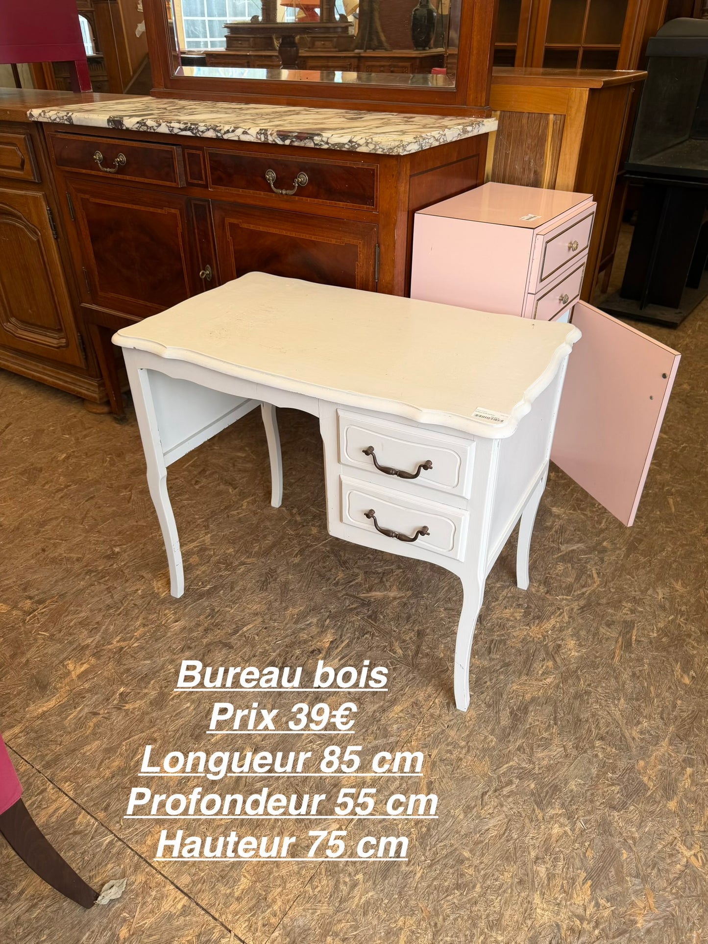 Bureau bois repeint 065145