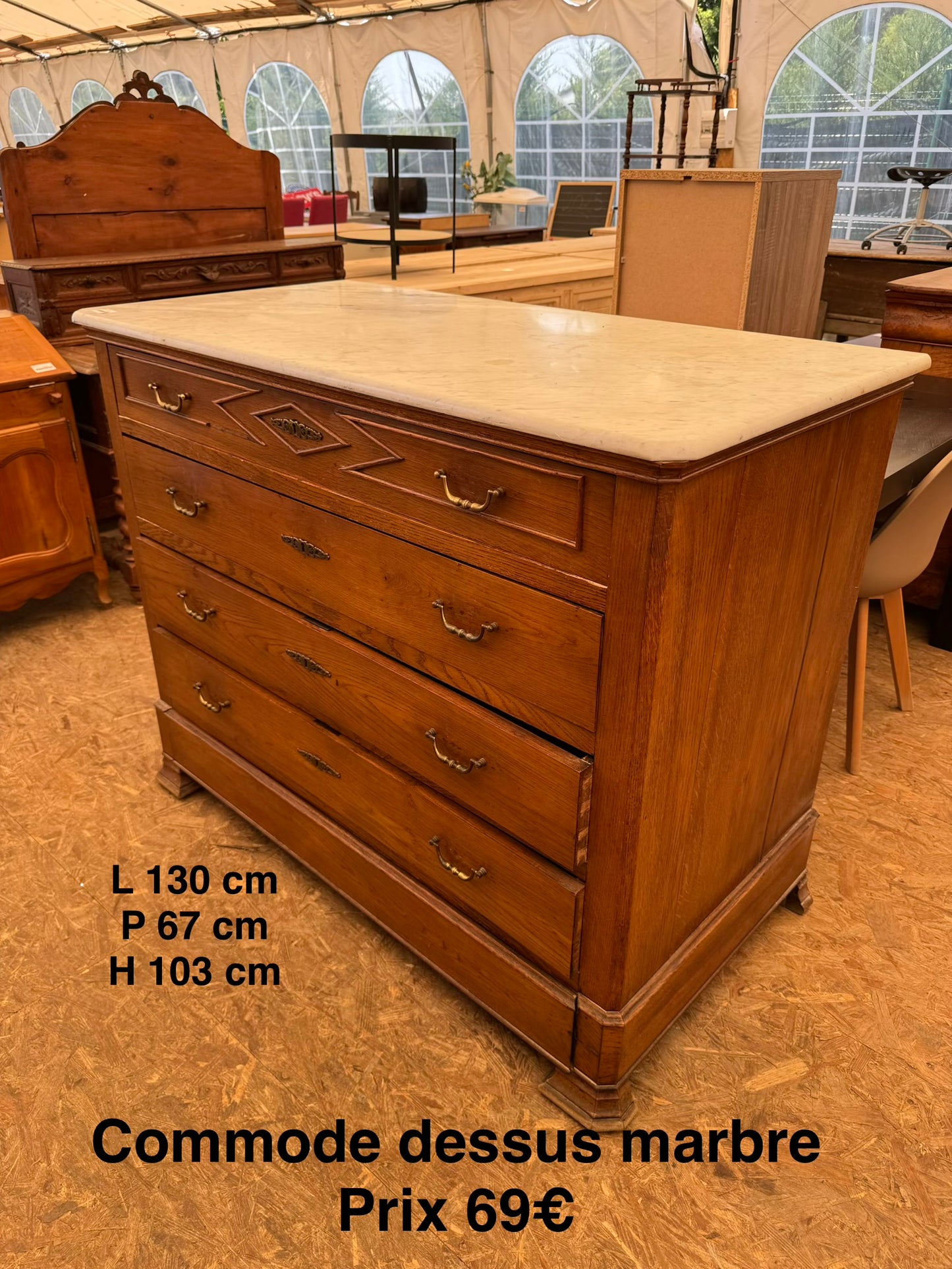 Commode dessus marbre 063600