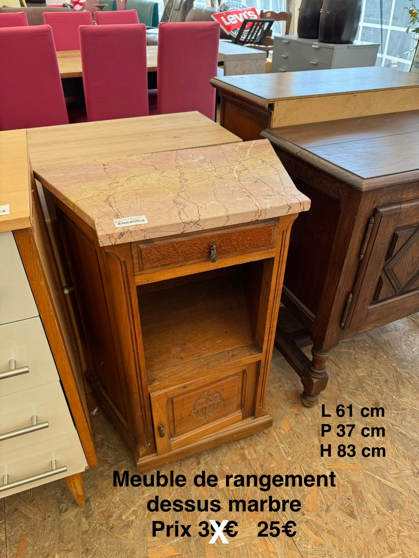 Meuble de rangement dessus marbre 061595