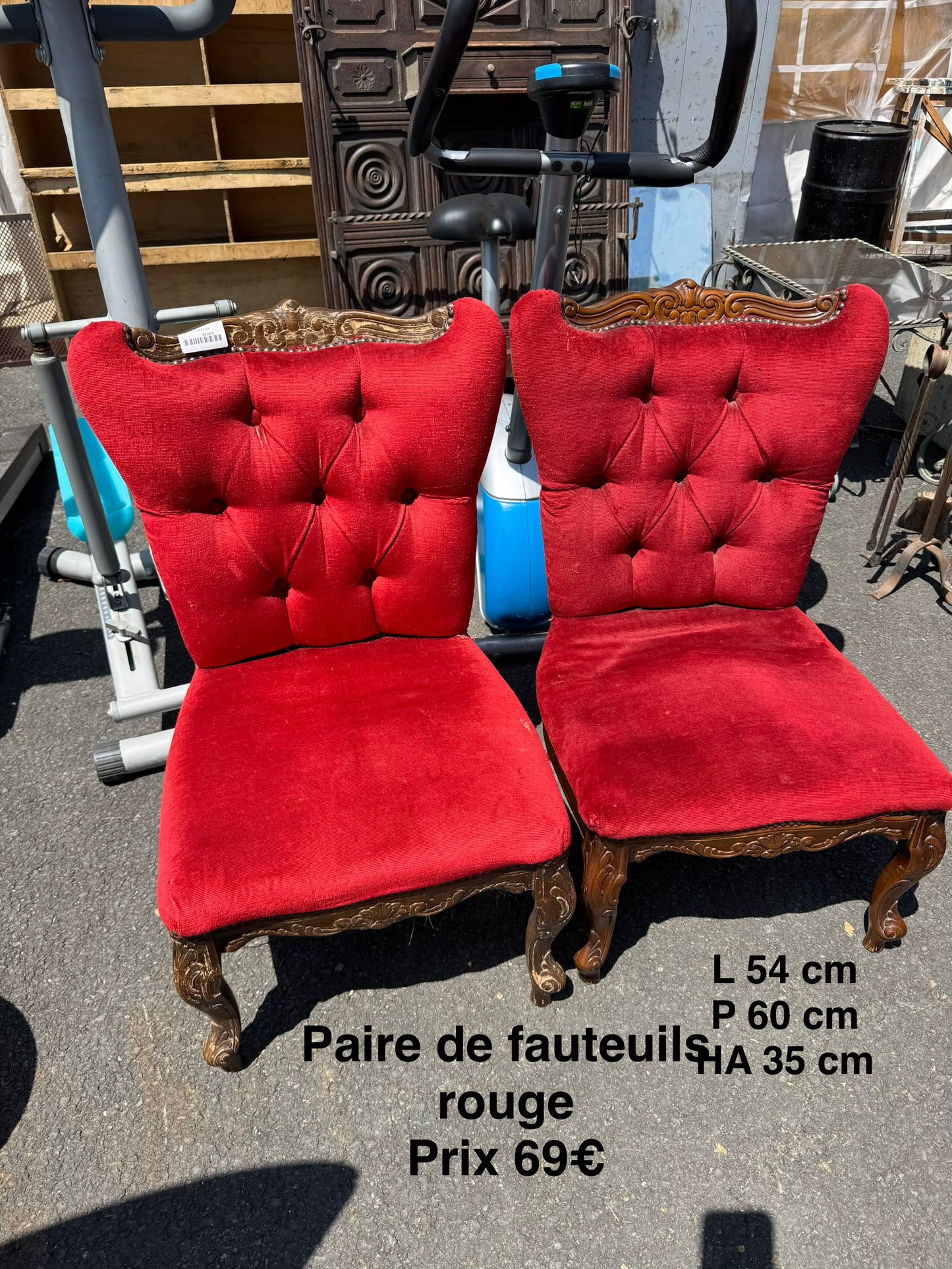 Paire de fauteuils rouge 065007