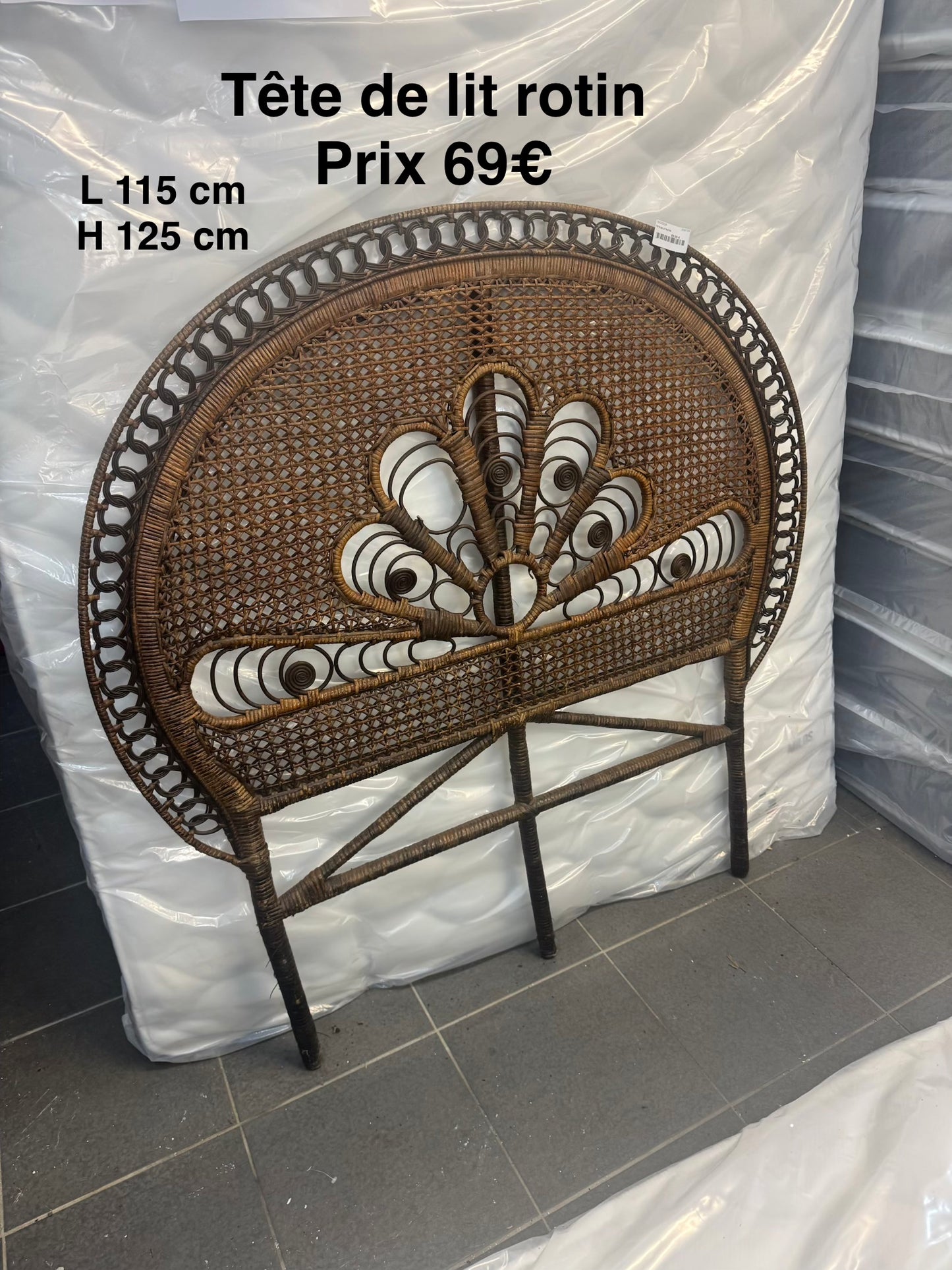 Tête de lit rotin 058733