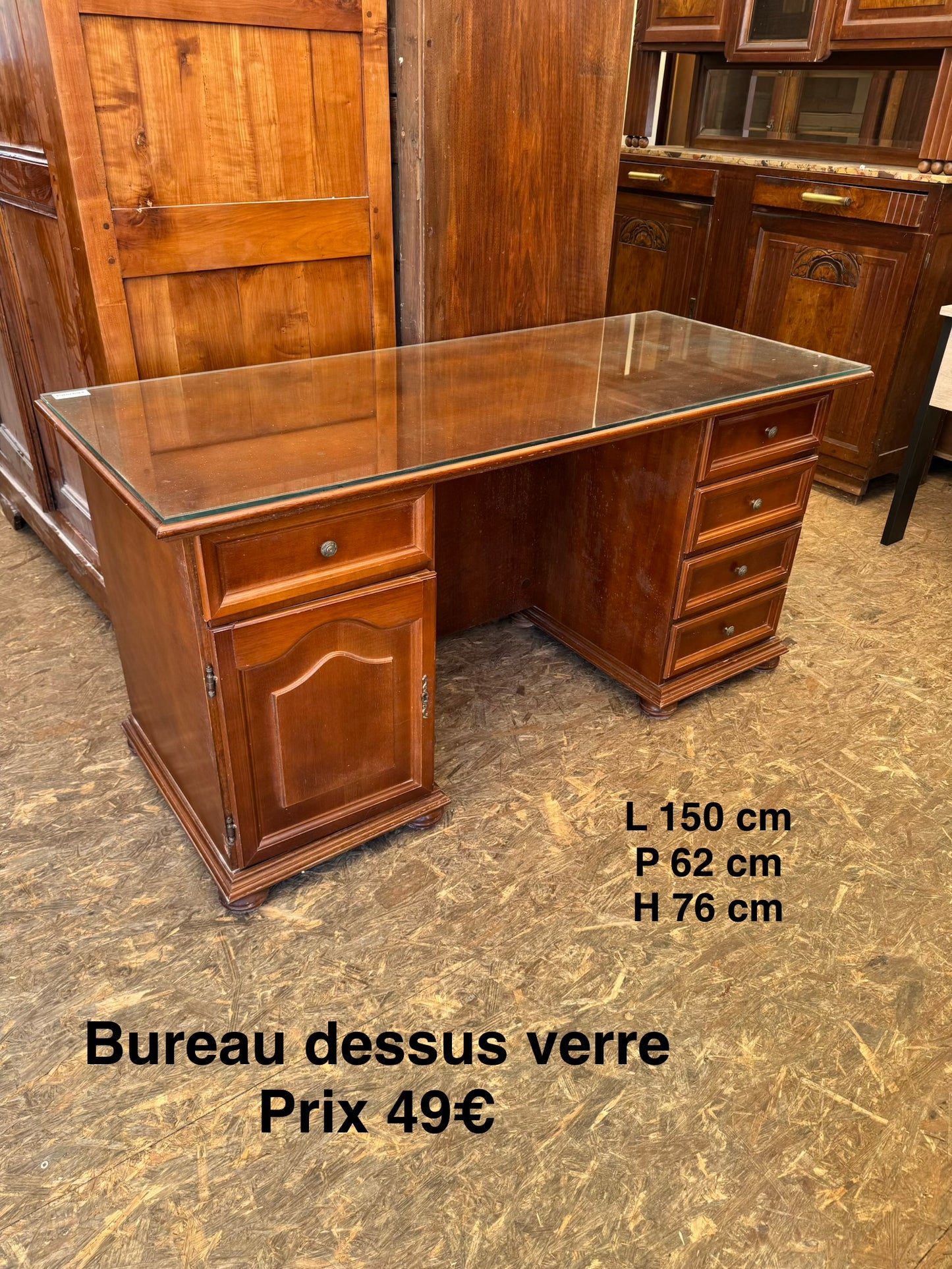 Bureau dessus verre 063583