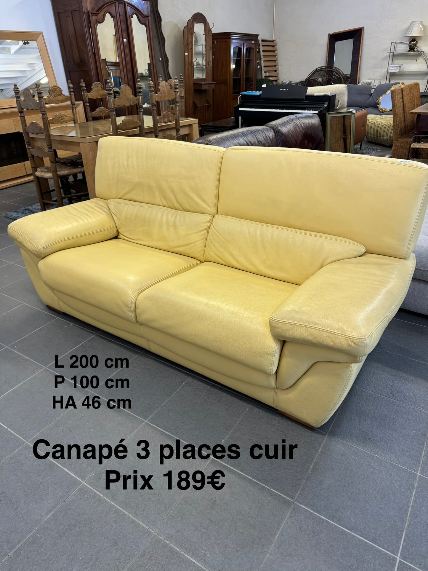 Canapé cuir 3 places 063222
