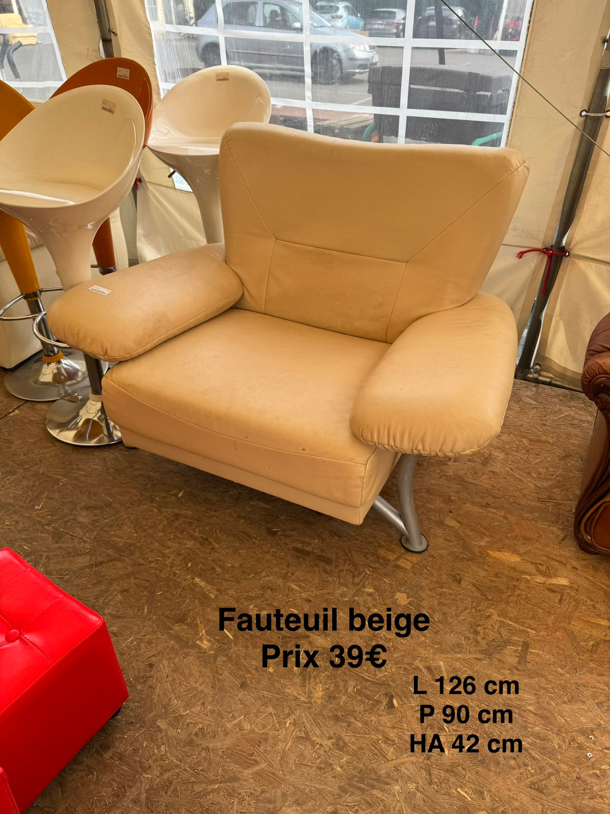 Fauteuil beige 067824