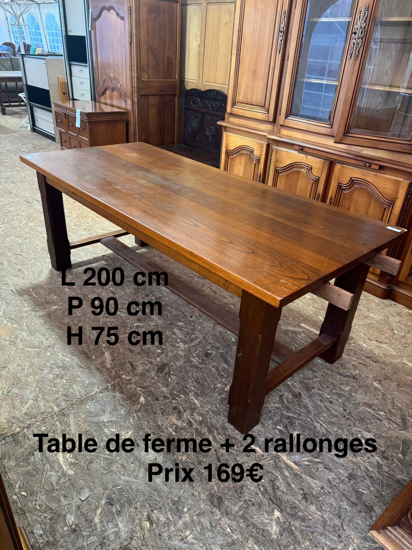 Table de ferme + 2 rallonges 051436