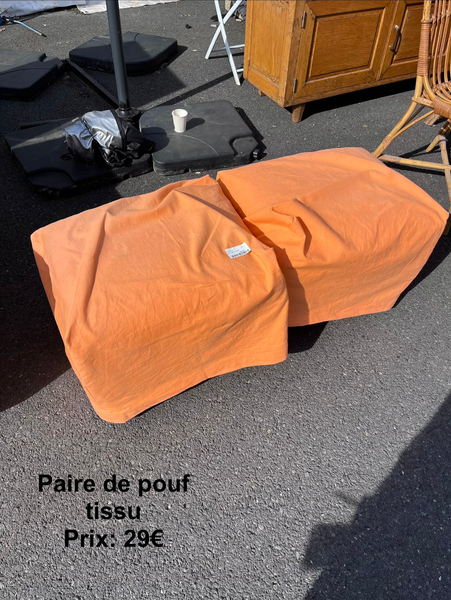 Paire de pouf tissu 067275