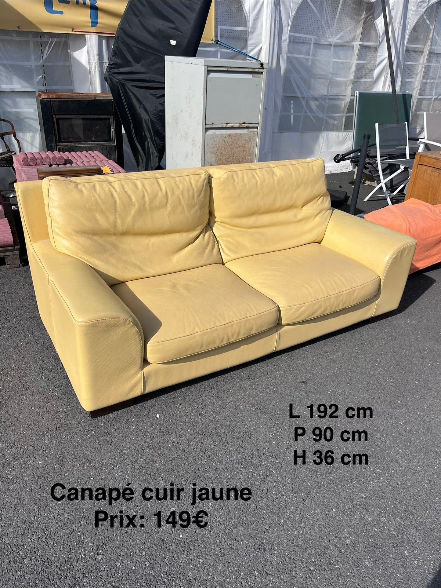 Canapé cuir jaune 067273