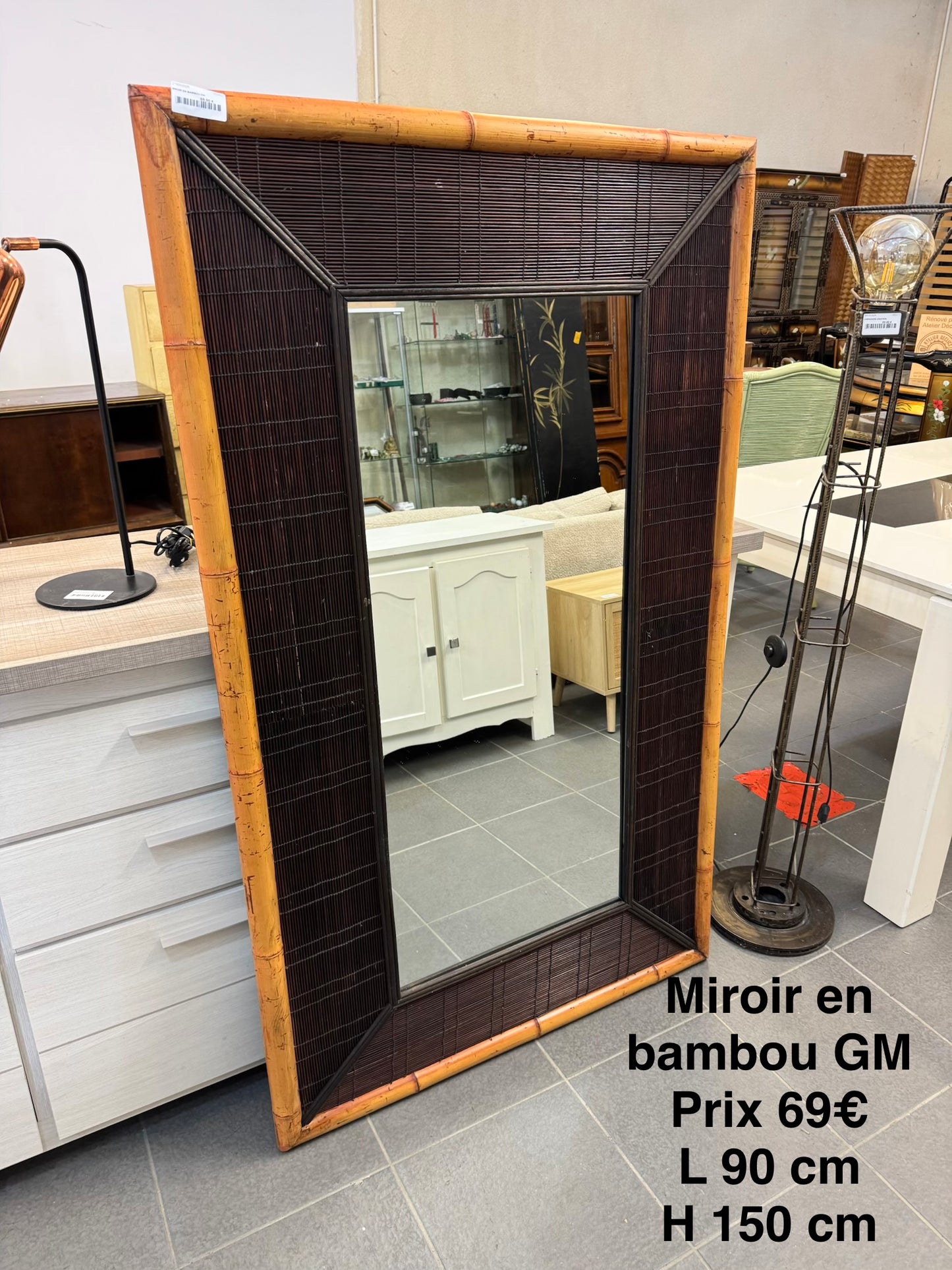Miroir en bambou GM 059422