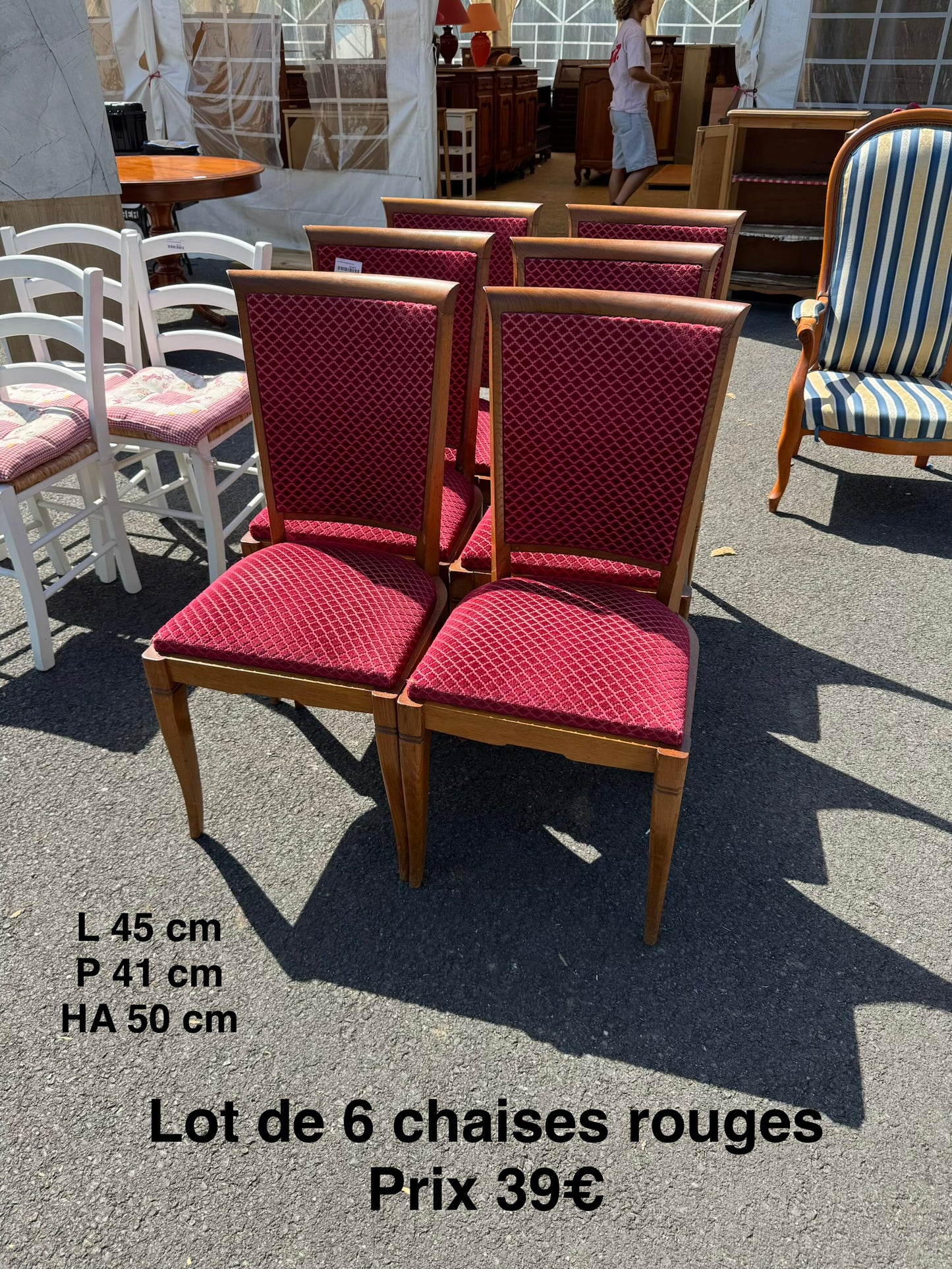 Lot de 6 chaises rouges 063750