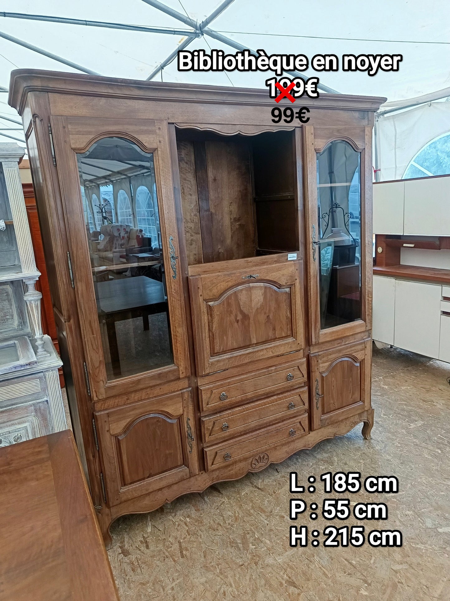 Bibliothèque en noyer 059655